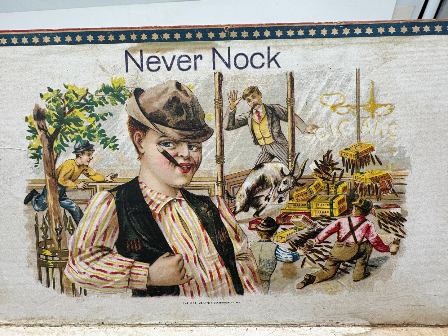 Vintage Cigar Box Never Nock RARE
