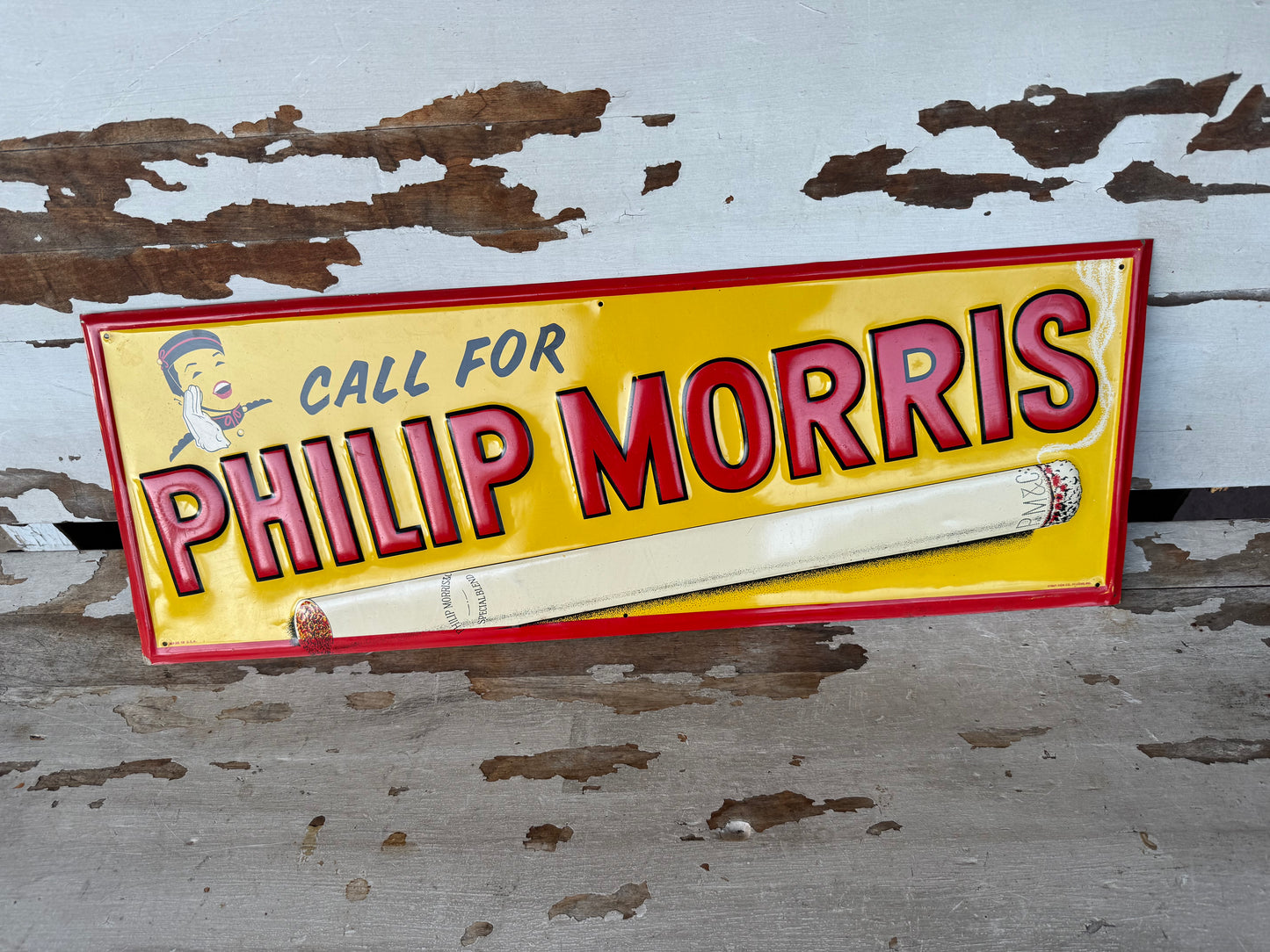 Vintage Call For Phillip Morris Sign Minty