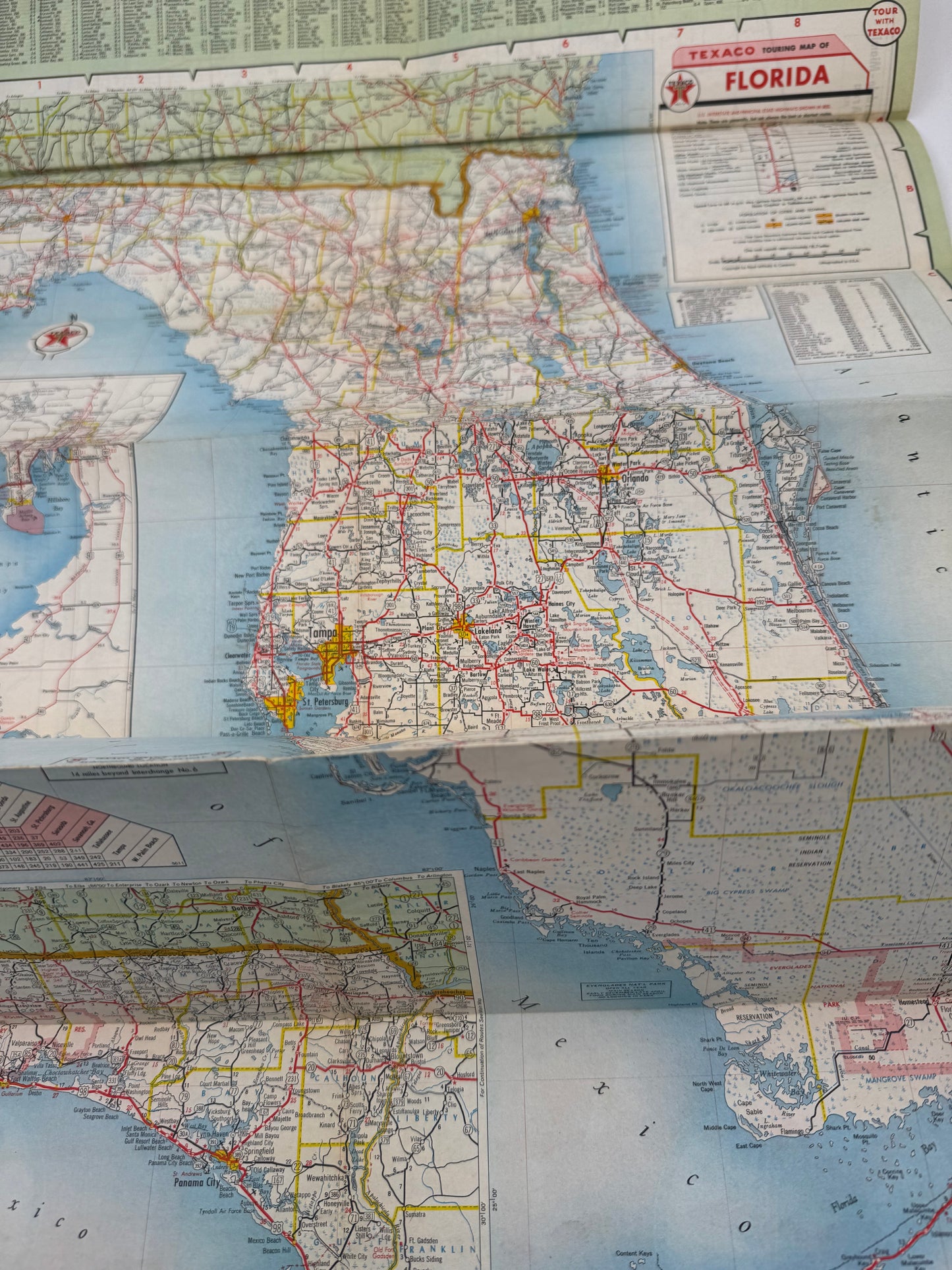 Vintage Texaco Roadmap Florida 1940s