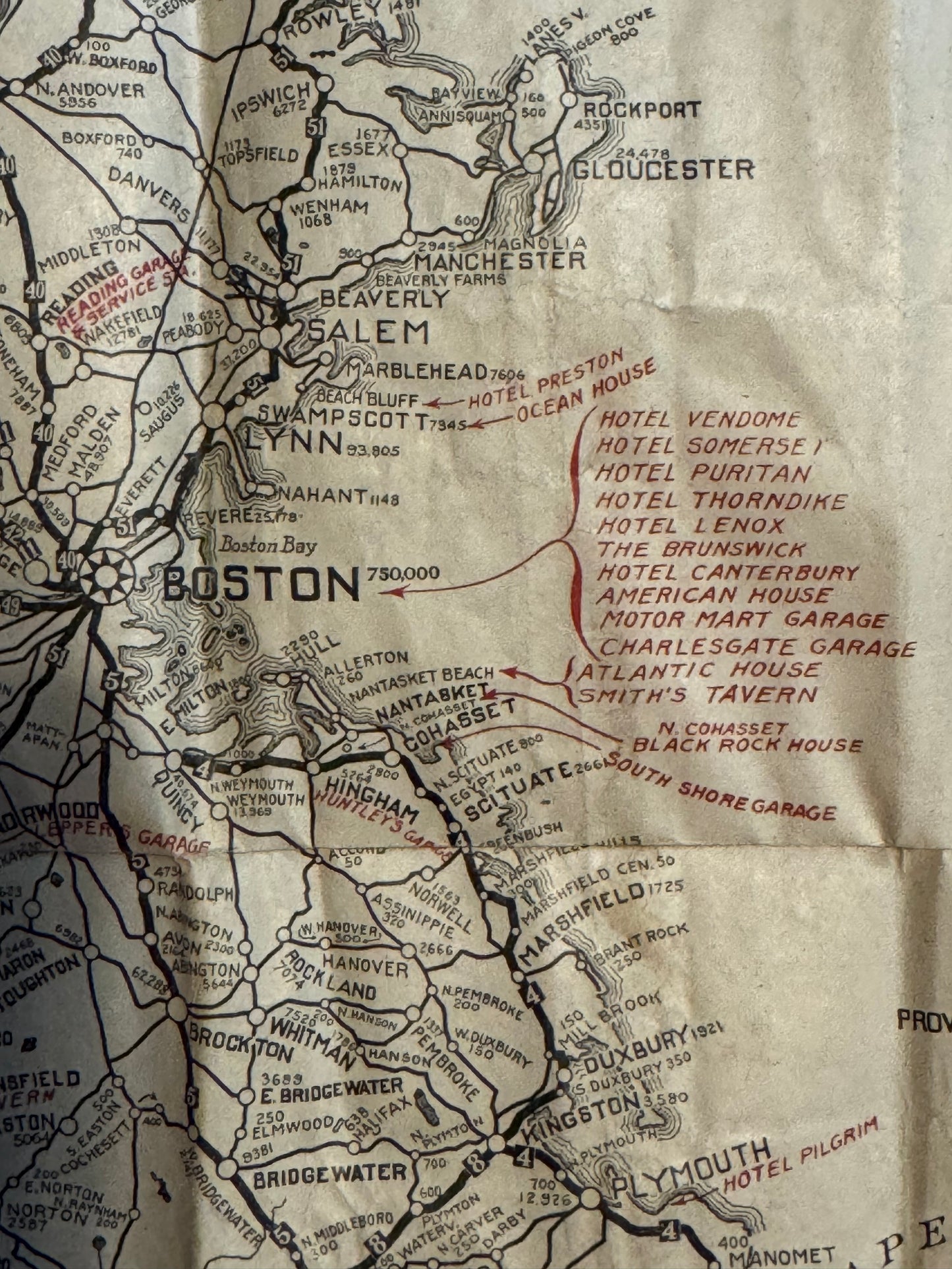 Vintage Road Map Guide To Blazed Trail