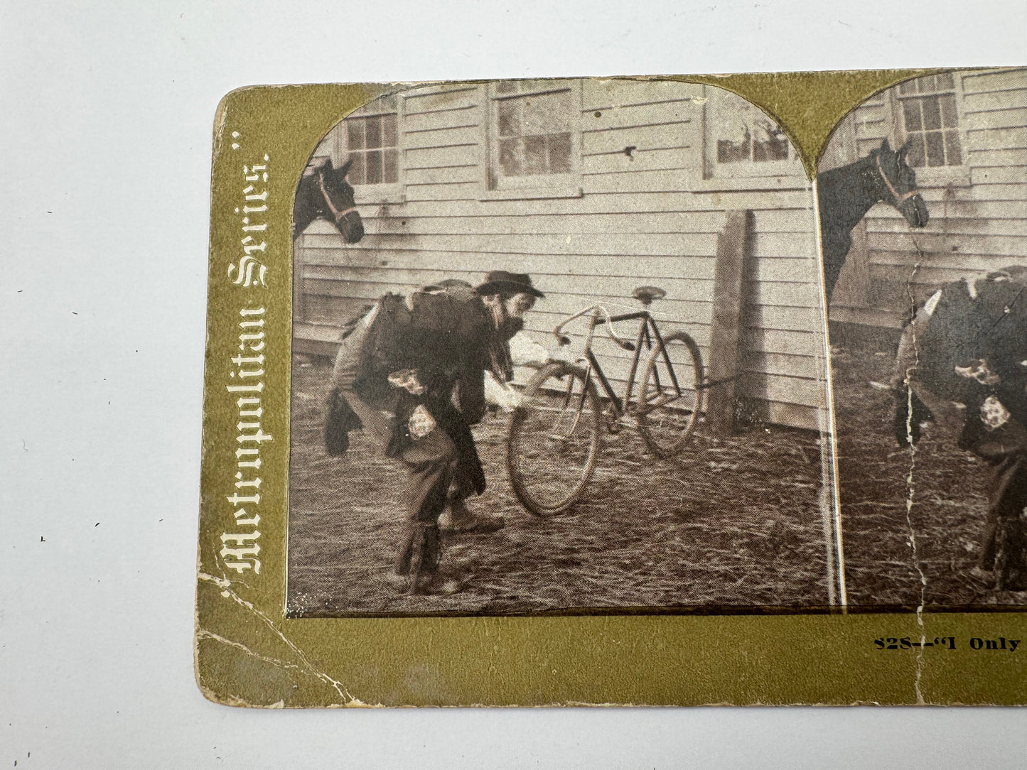 Vintage Advertising Photo Only Ride Chainless Bikes Stereoview