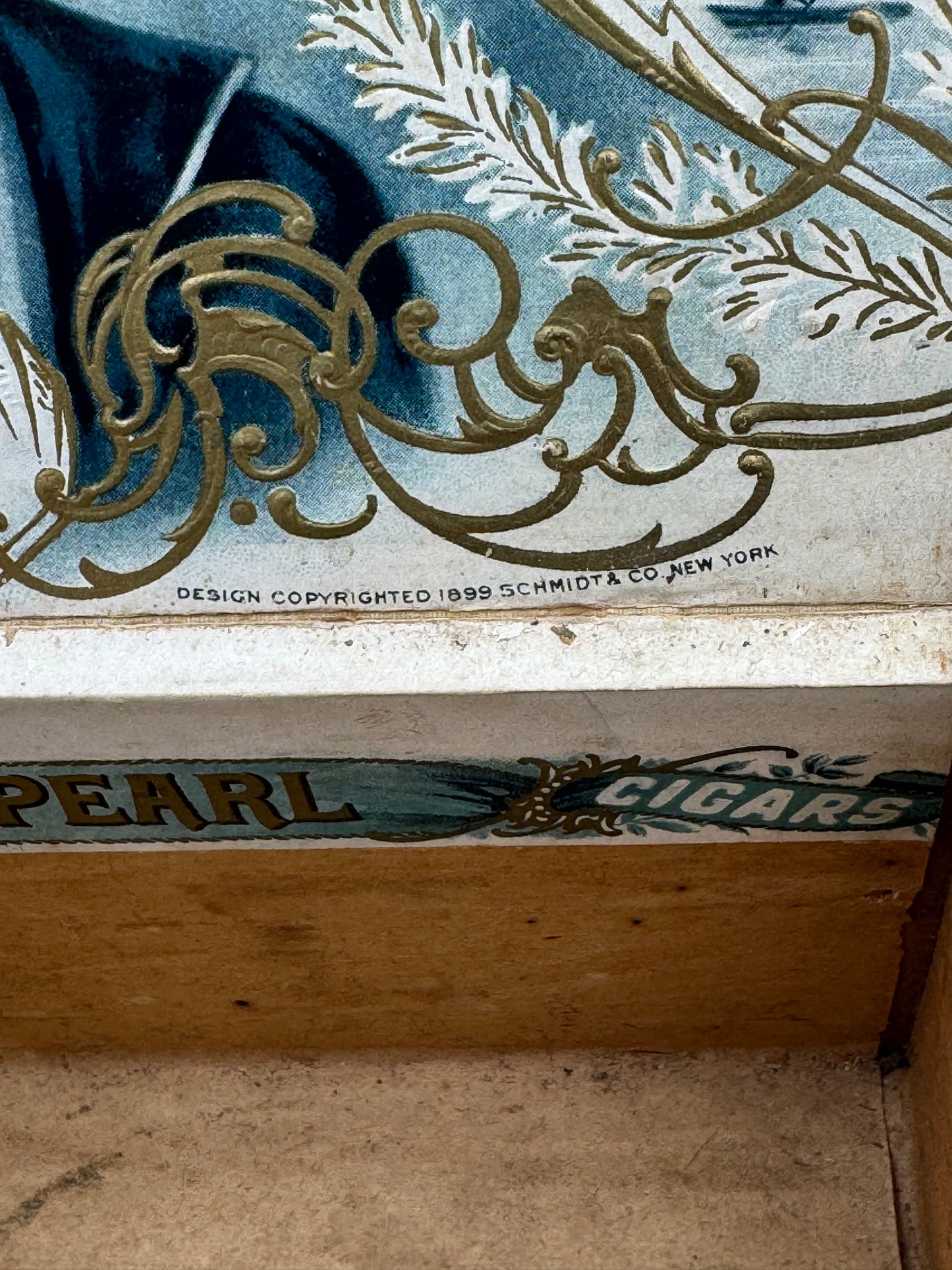 Vintage Blue Pearl Cigar Box Havana Cigars