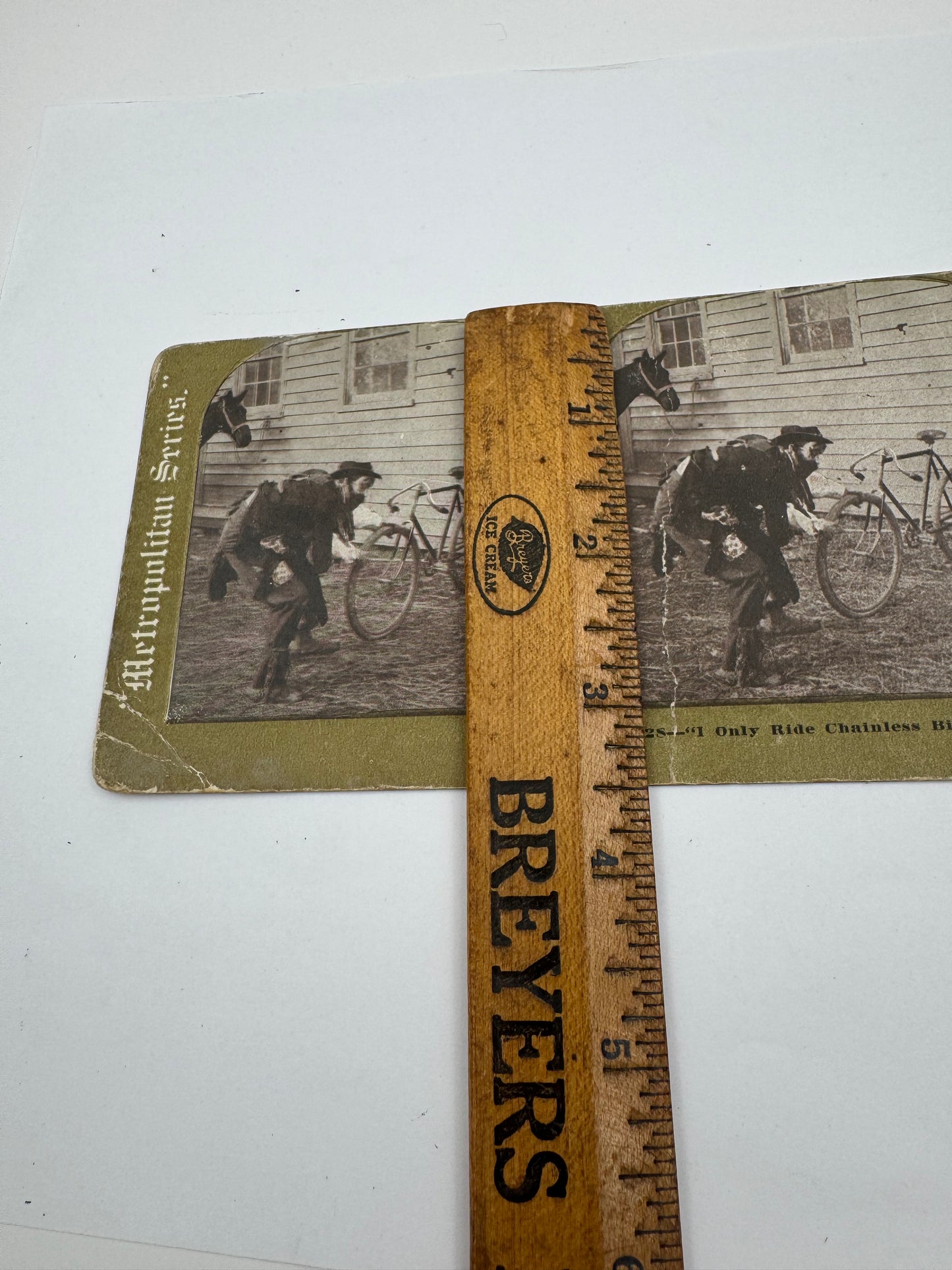 Vintage Advertising Photo Only Ride Chainless Bikes Stereoview