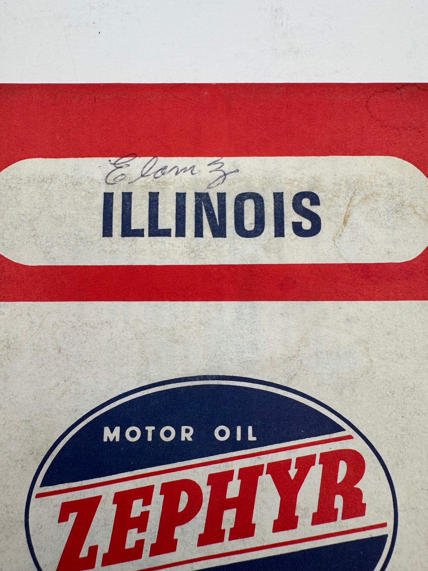 Vintage Zephyr Gasoline Roadmap Illinois, 1971 Used Rare