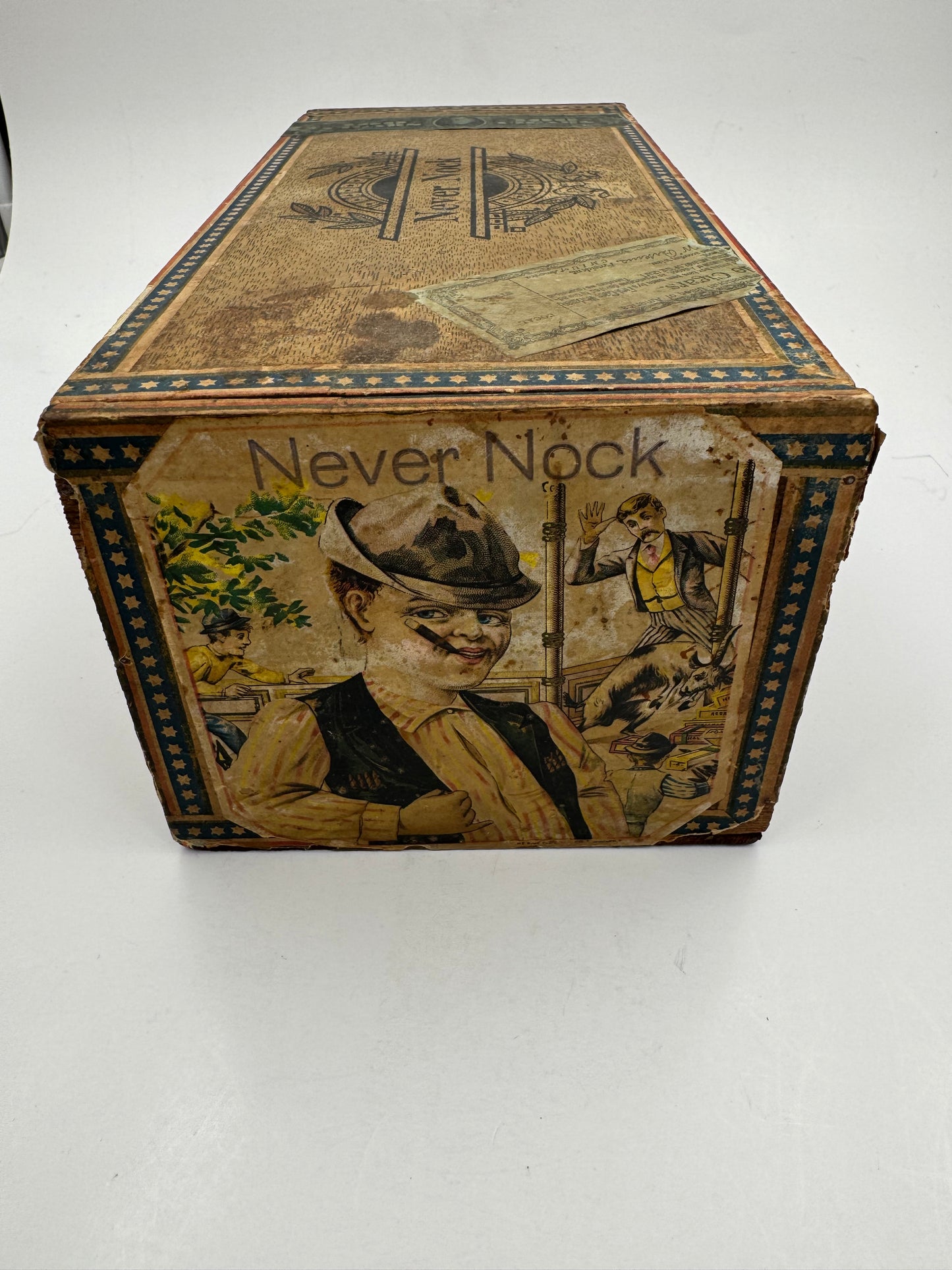 Vintage Cigar Box Never Nock RARE