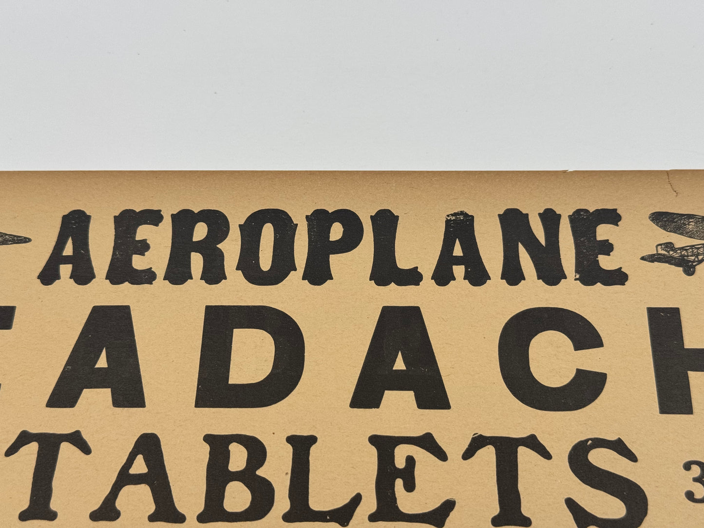Vintage Aeroplane Headache Tablets Sign