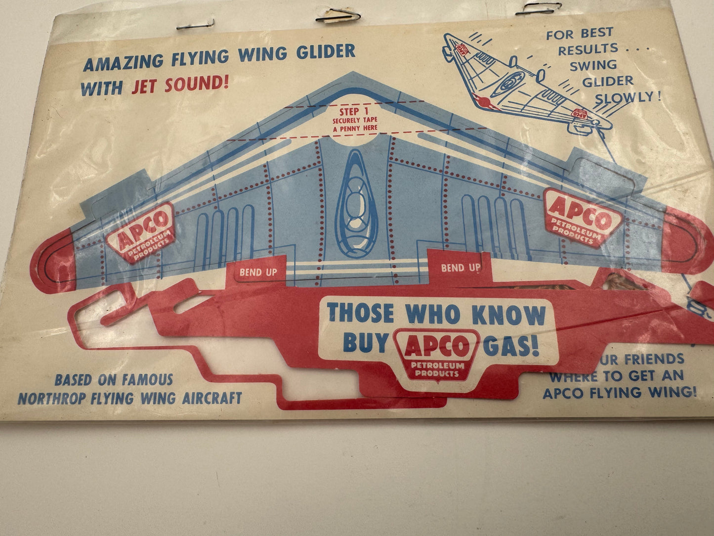 Vintage APCO Gasoline Flying Wing Toy NOS