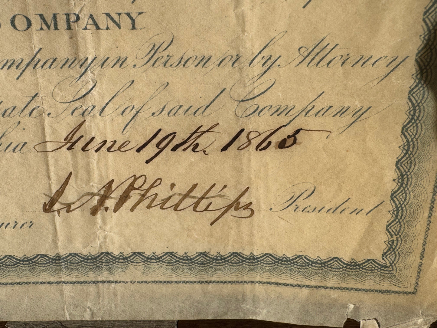 Vintage Bull Creek Oil Co Stock Certificate