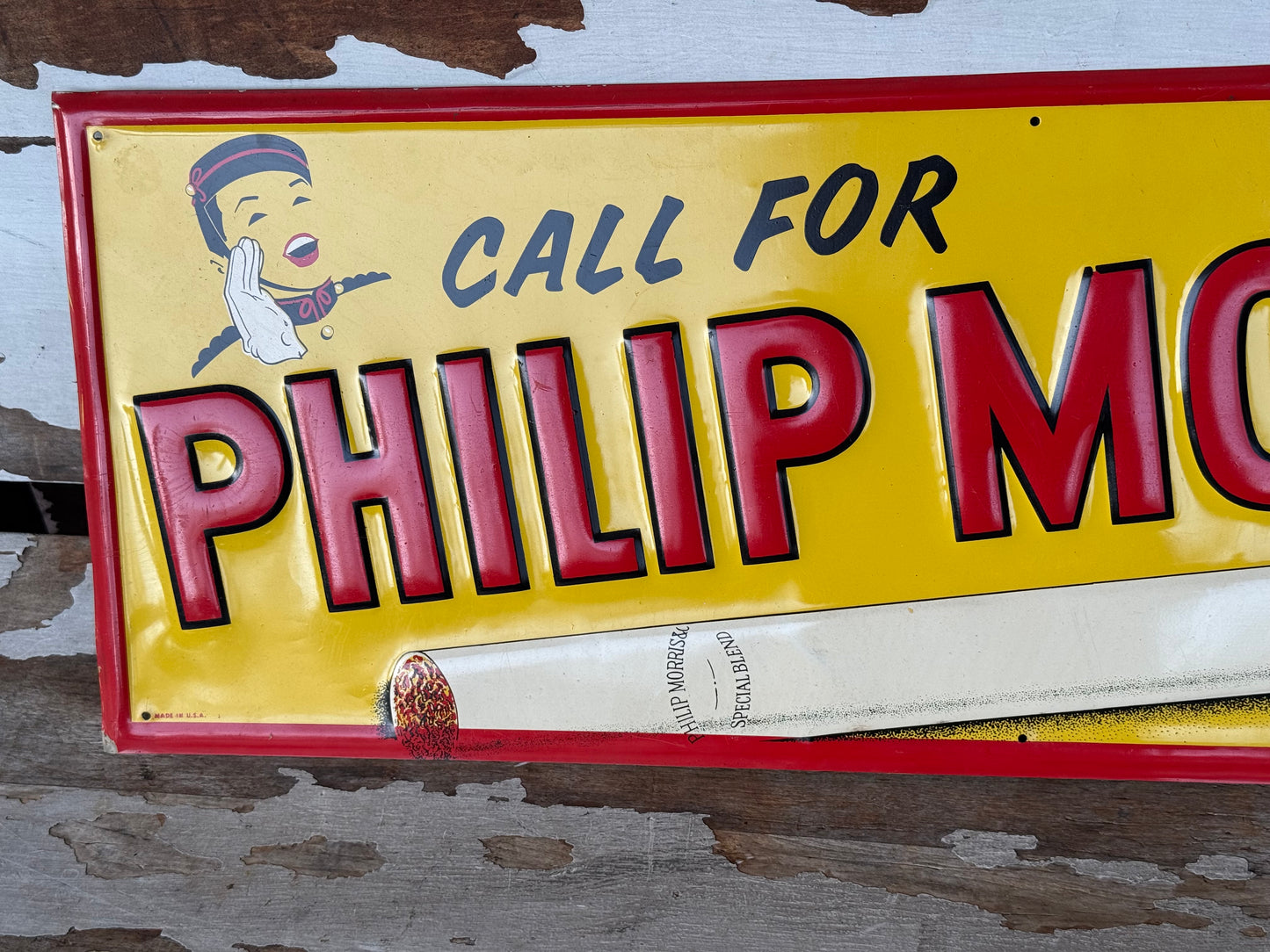 Vintage Call For Phillip Morris Sign Minty
