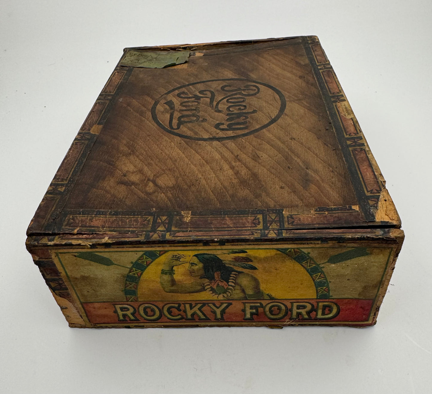 Vintage Cigar Box Rocky Ford Native American 5 Cent