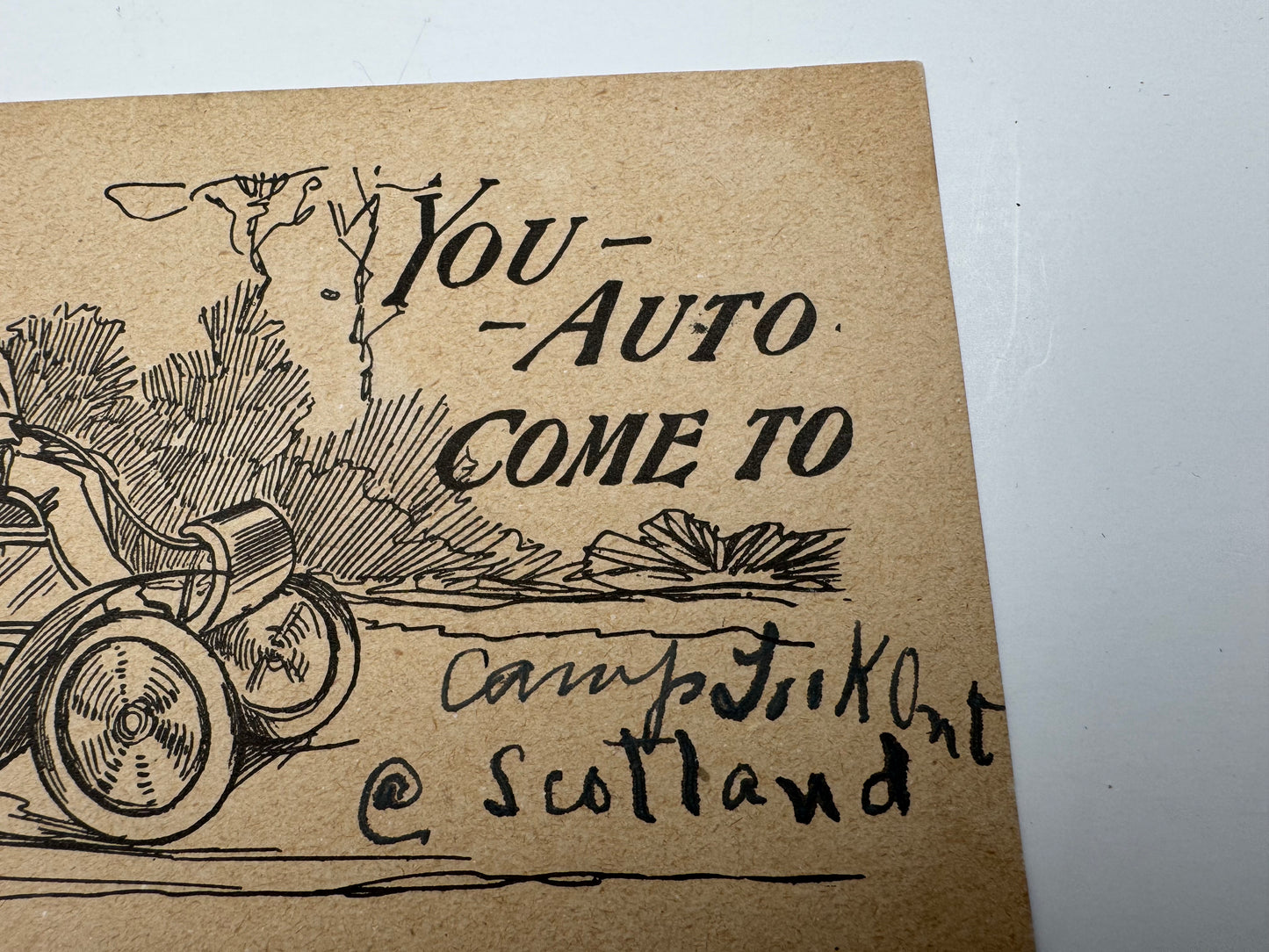 Antique Automobile Postcard 1907 Rare Horseless Carriage