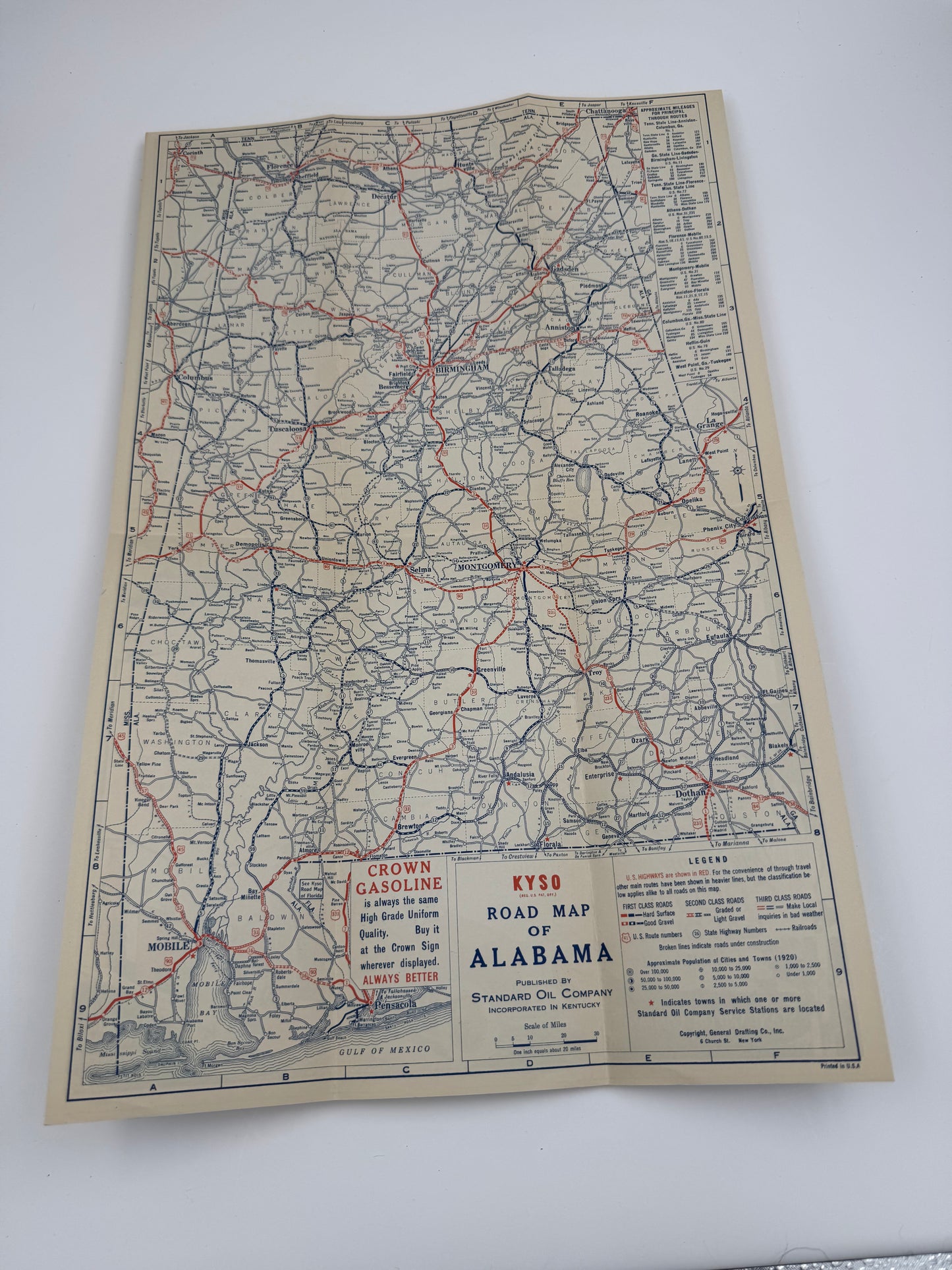 Vintage Road Map 1929 KYSO NOS Permanent File Copy