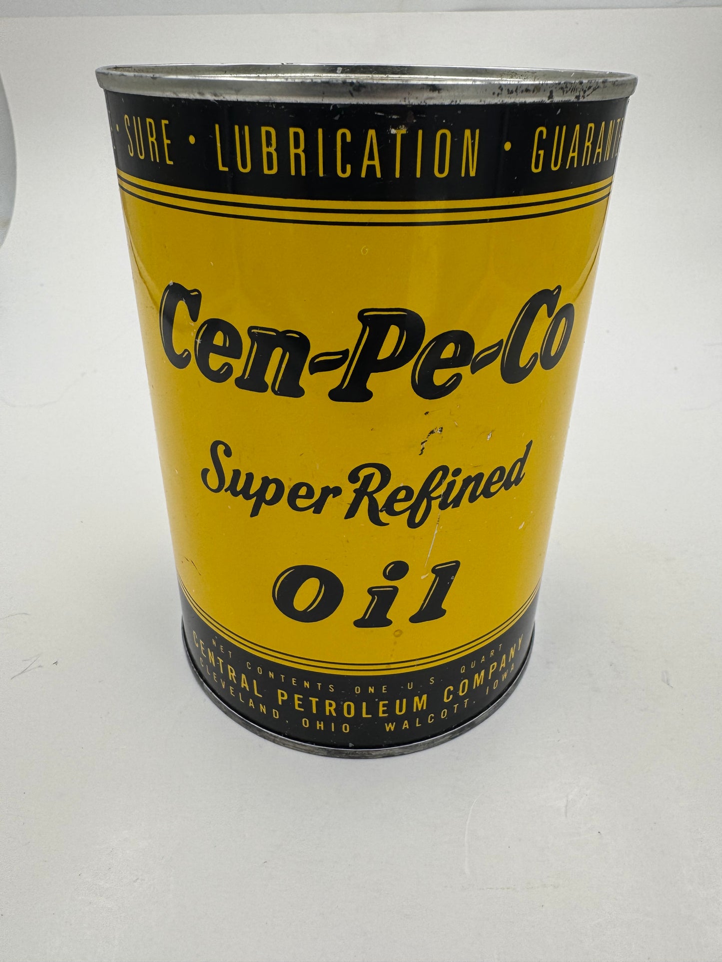 Vintage Cen Pe Co Oil Can Quart