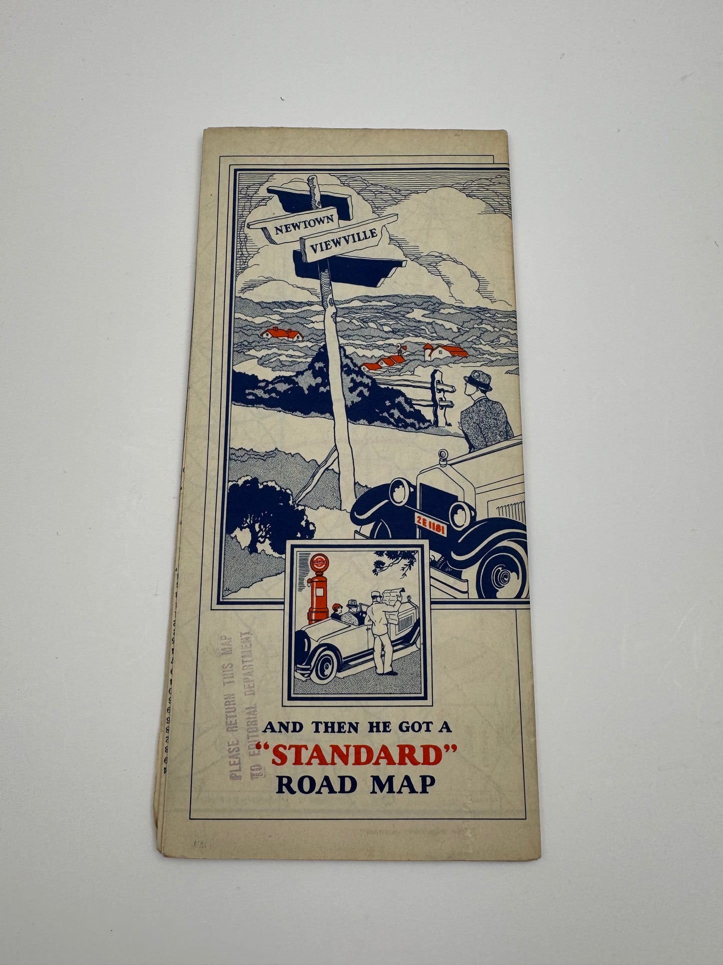 Vintage Road Map Standard Oil New Jersey 1929