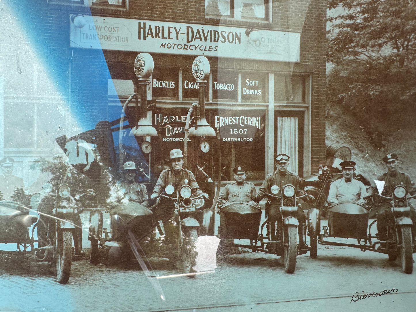 Vintage Harley Davidson Photo Framed Authentic