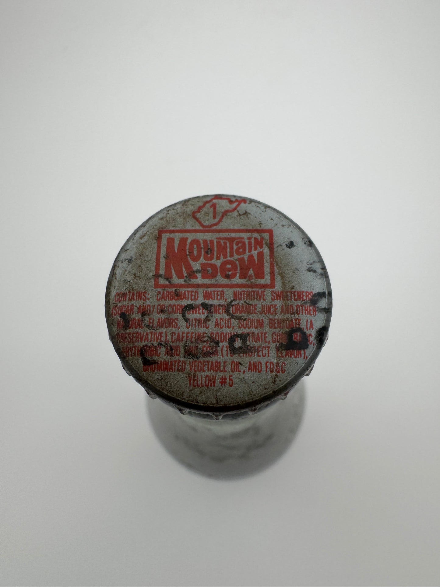 Vintage Mt Dew Bottle Full Capped Red Hillbilly