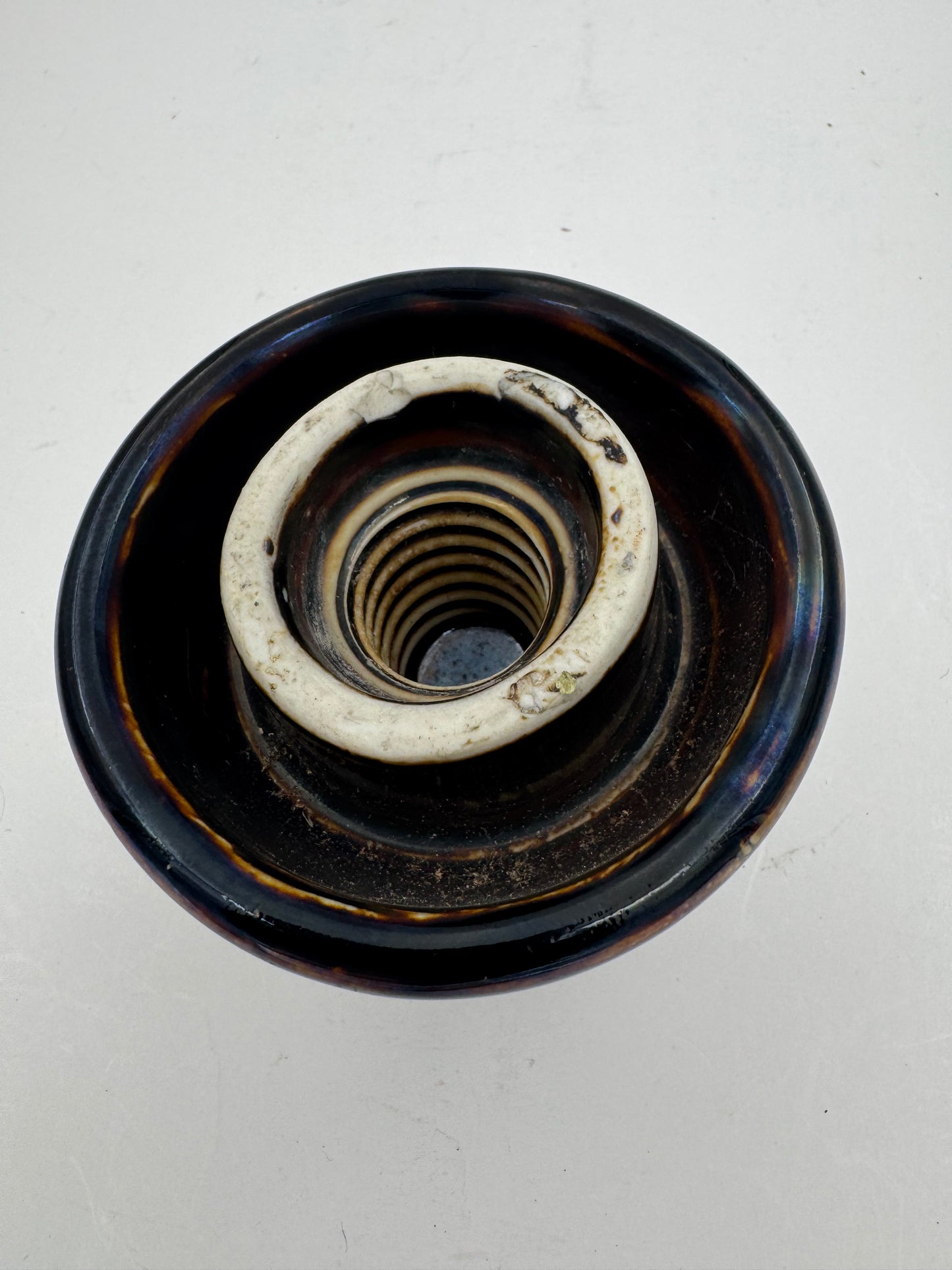 Vintage Porcelain Insulator R. Thomas & Sons Brown