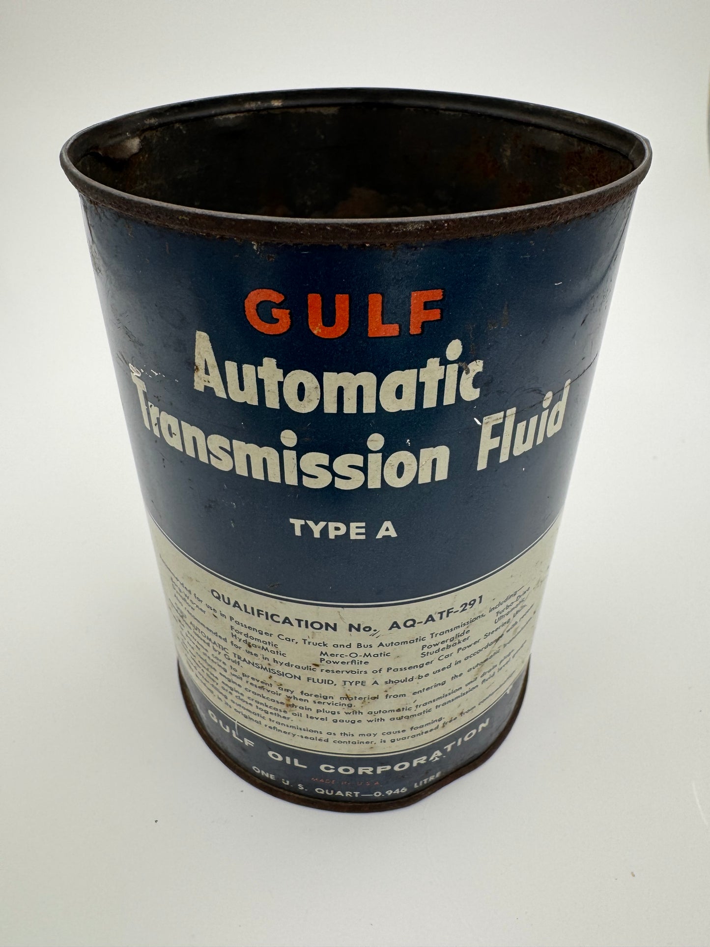 Vintage Gulf Transmission Fluid Can