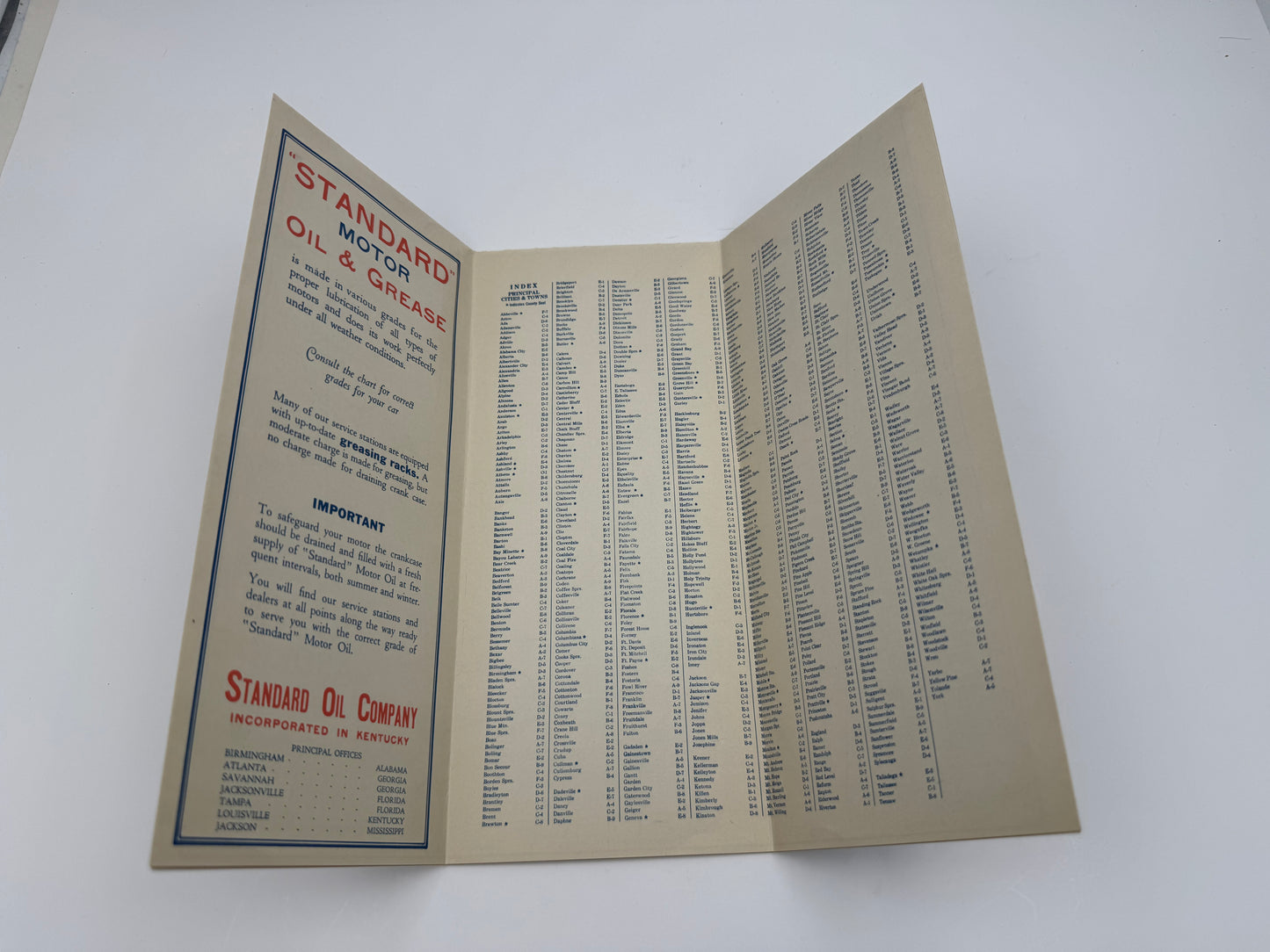 Vintage Road Map 1929 KYSO NOS Permanent File Copy