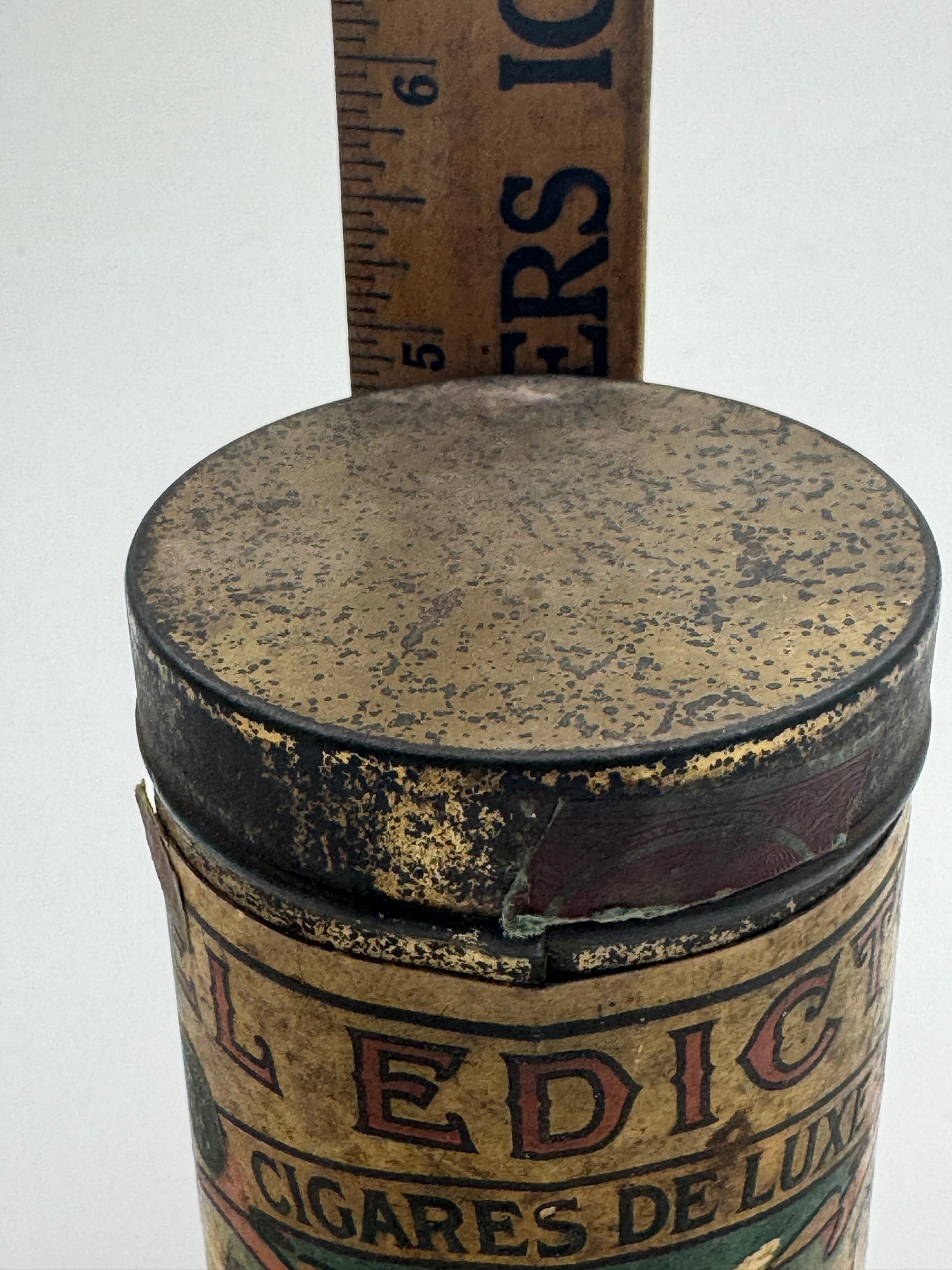 Vintage Cigar Humidor El Eldicto Paper Label NY