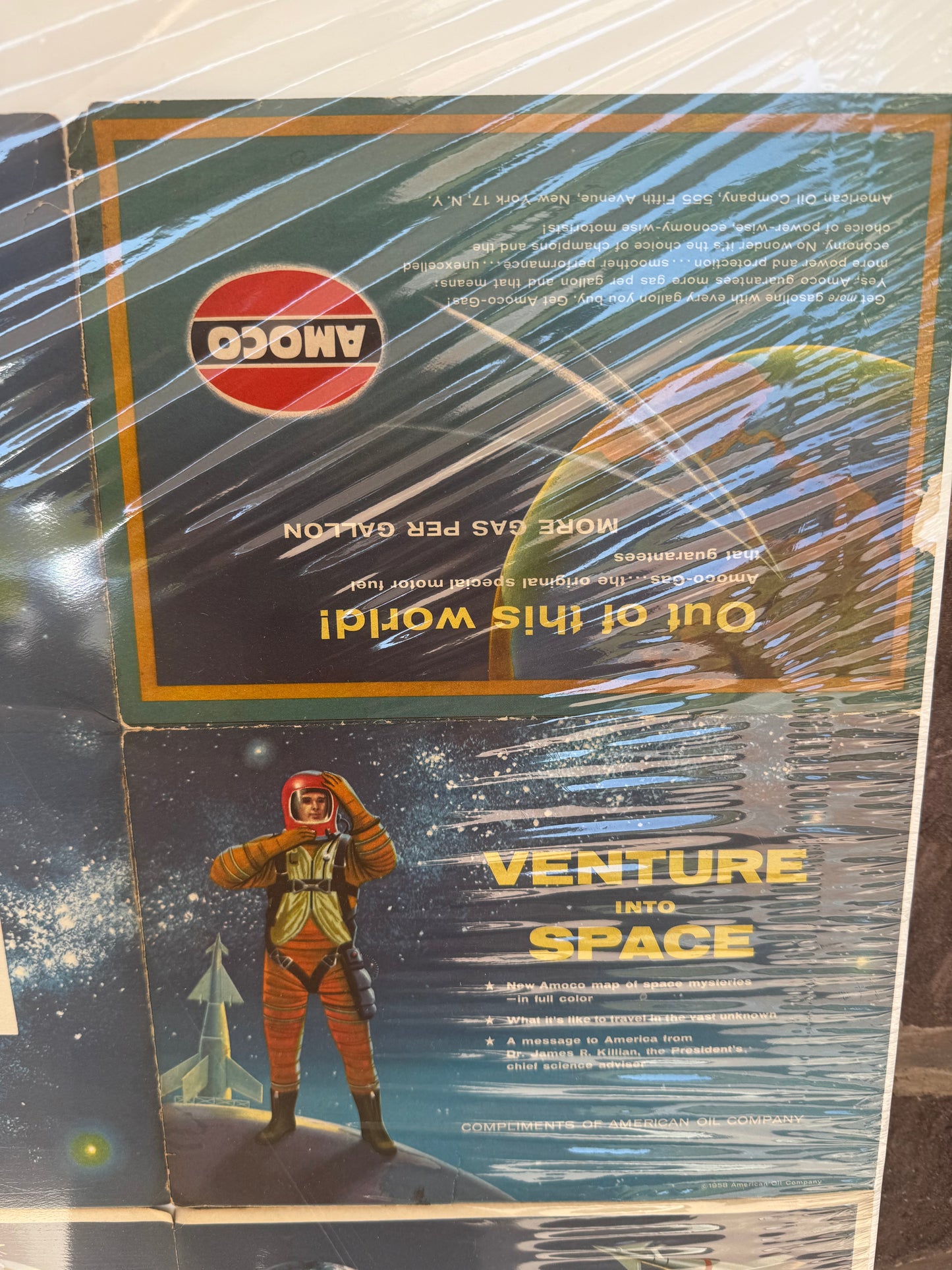 Vintage Amoco Space Mysteries Venture Into Space Road Map