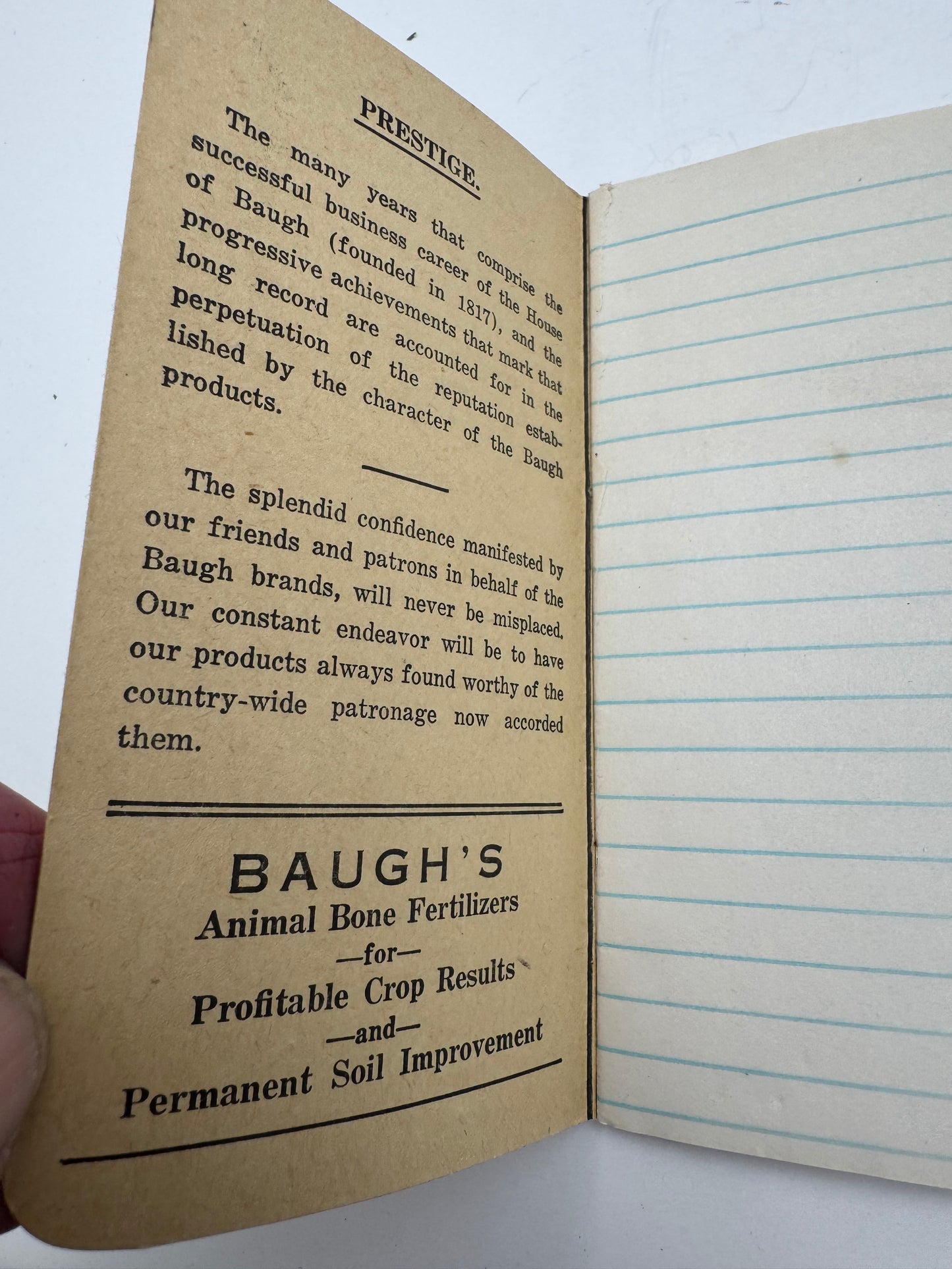Vintage Baugh & Sons Notebook Farmers.