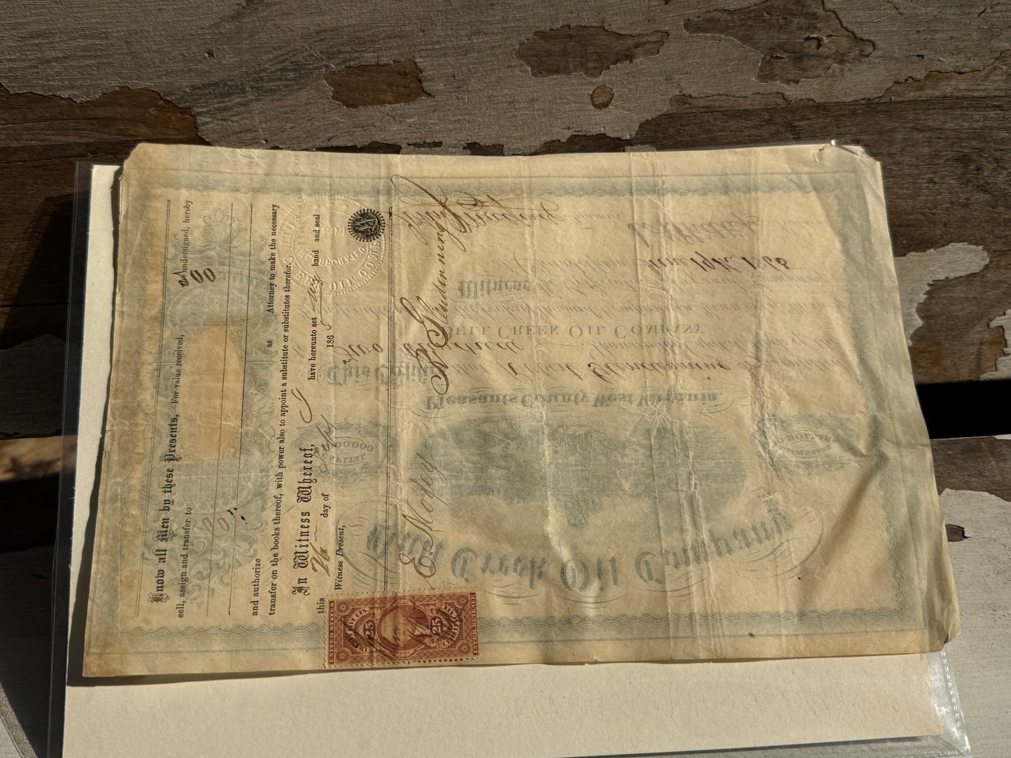 Vintage Bull Creek Oil Co Stock Certificate