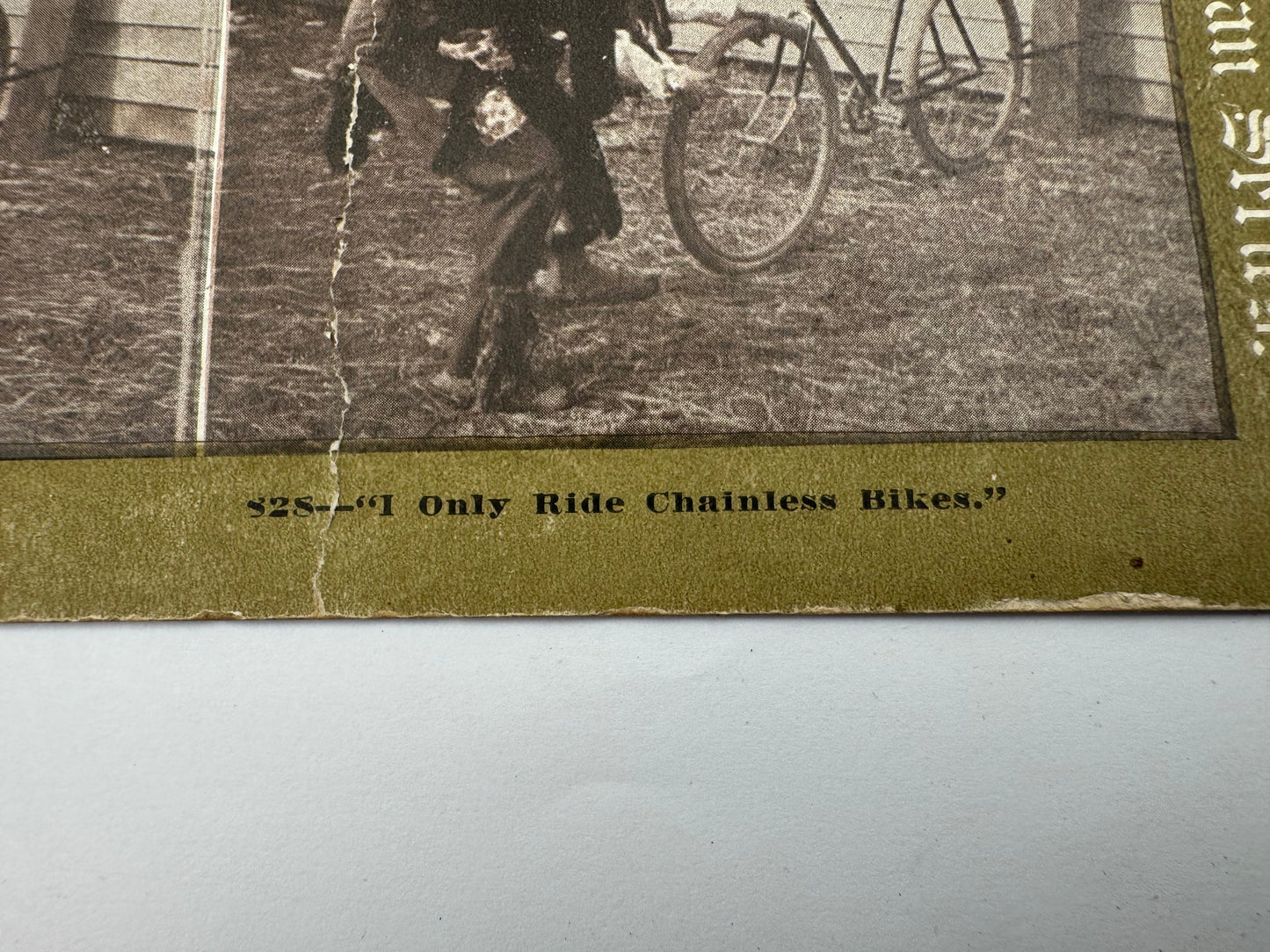 Vintage Advertising Photo Only Ride Chainless Bikes Stereoview