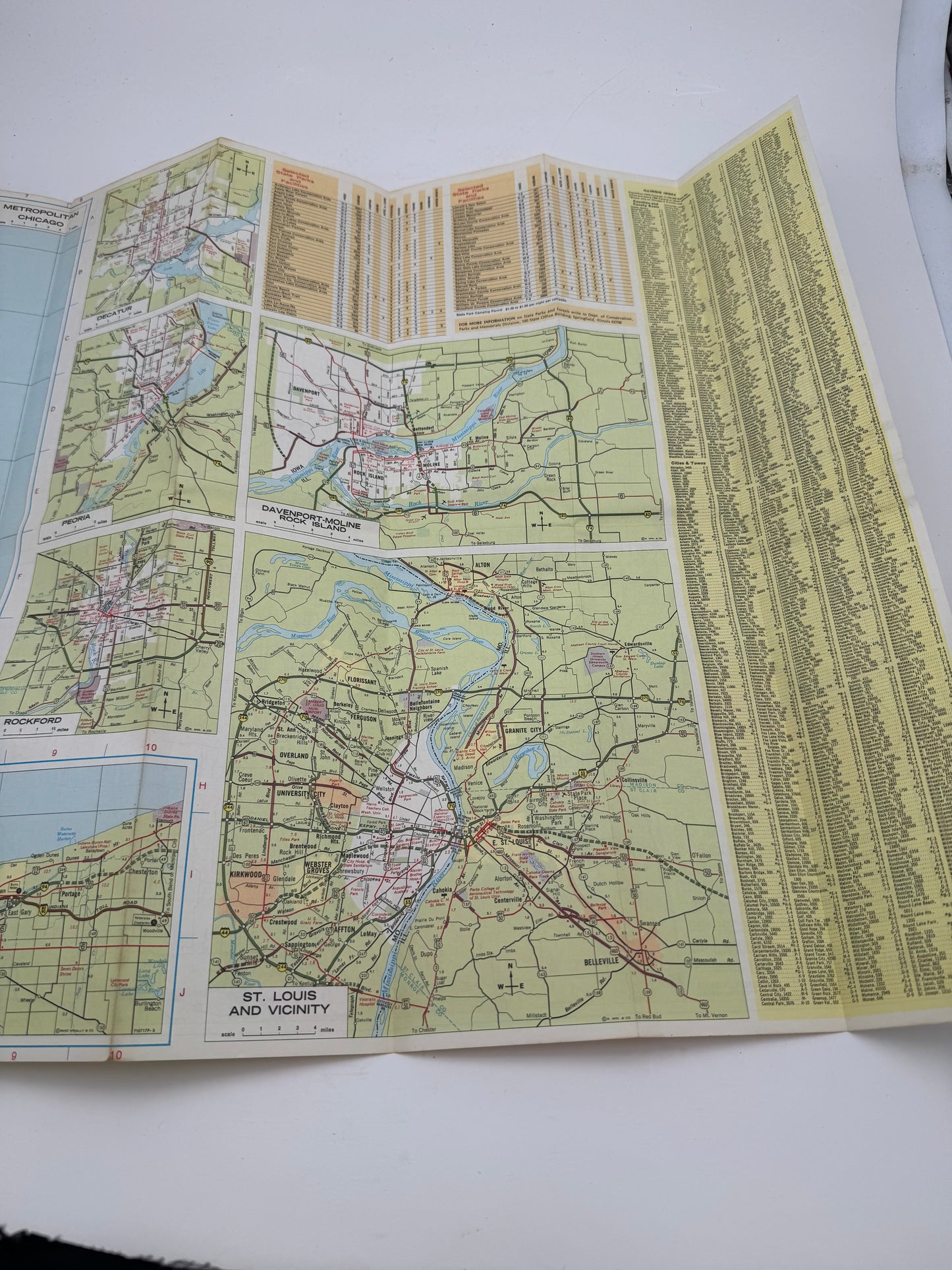 Vintage Zephyr Gasoline Roadmap Illinois, 1971 Used Rare