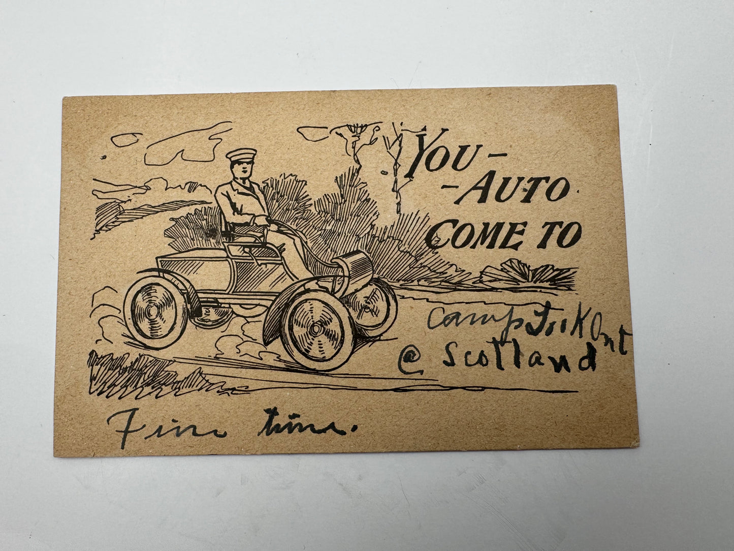 antique auto postcard 1900s
