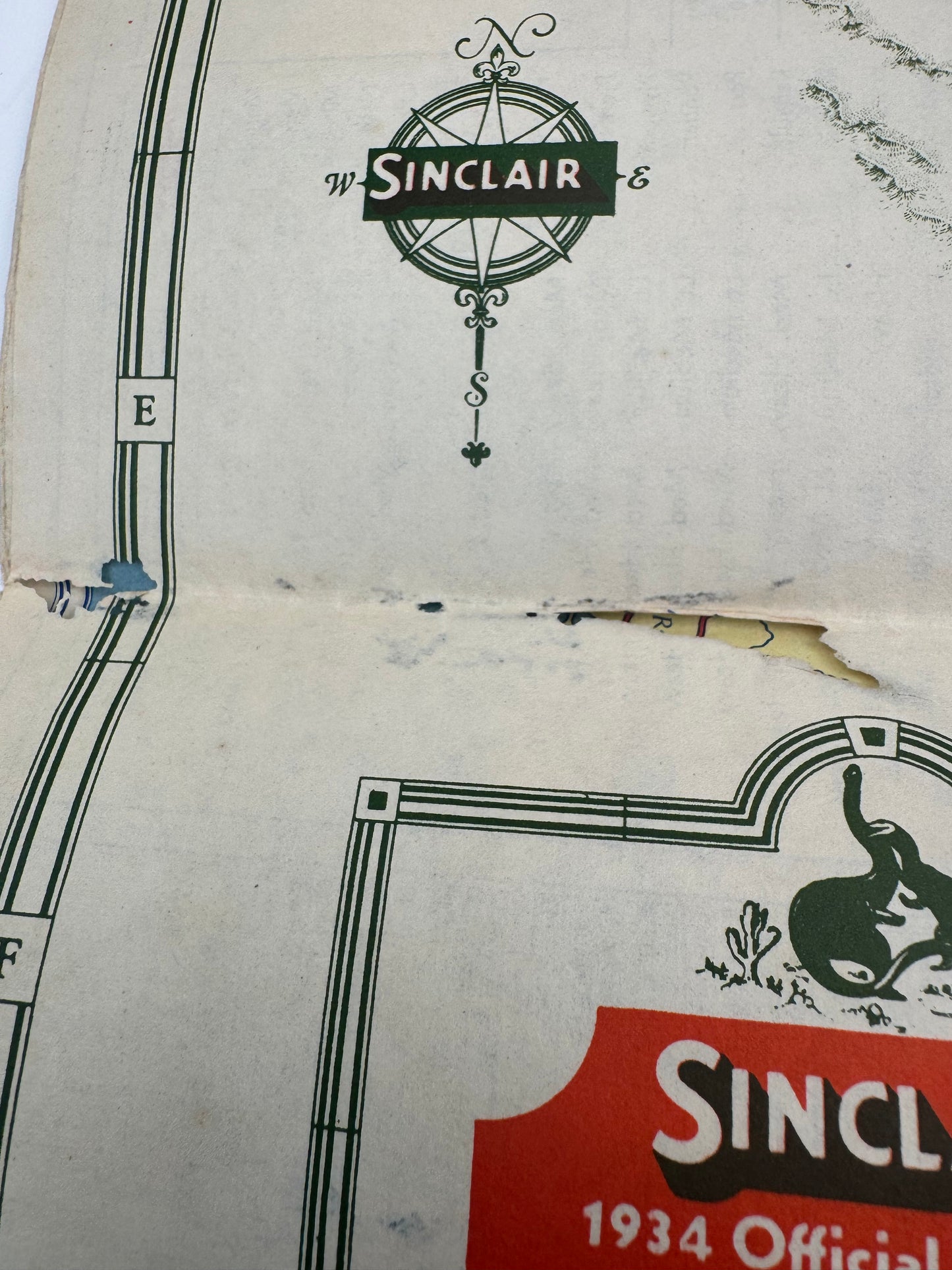 Vintage Roadmap 1934 Sinclair Great Graphics