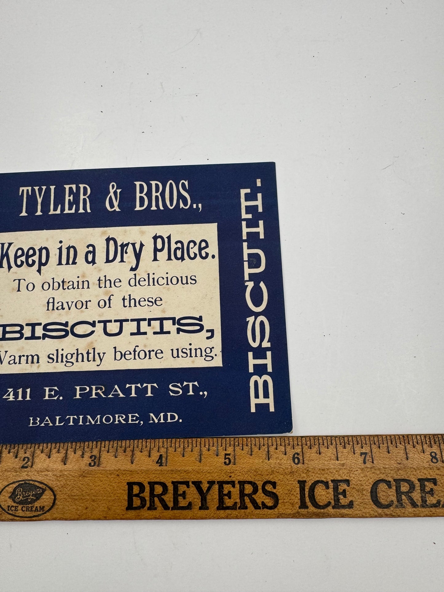 Vintage Sign Tyler & Bros Biscuit Ad Cardstock