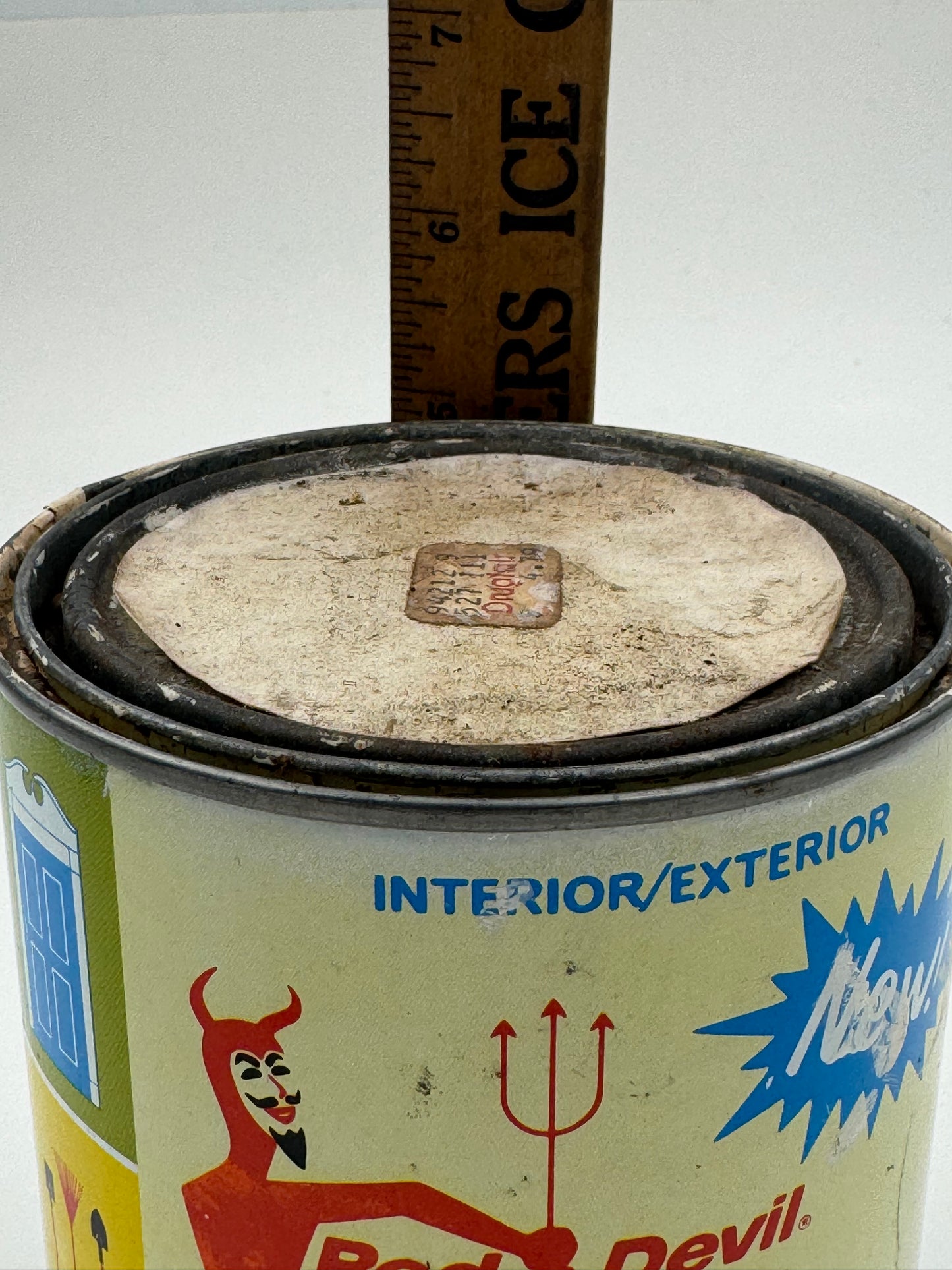 Vintage Red Devil Gloss Latex Enamel Can Full