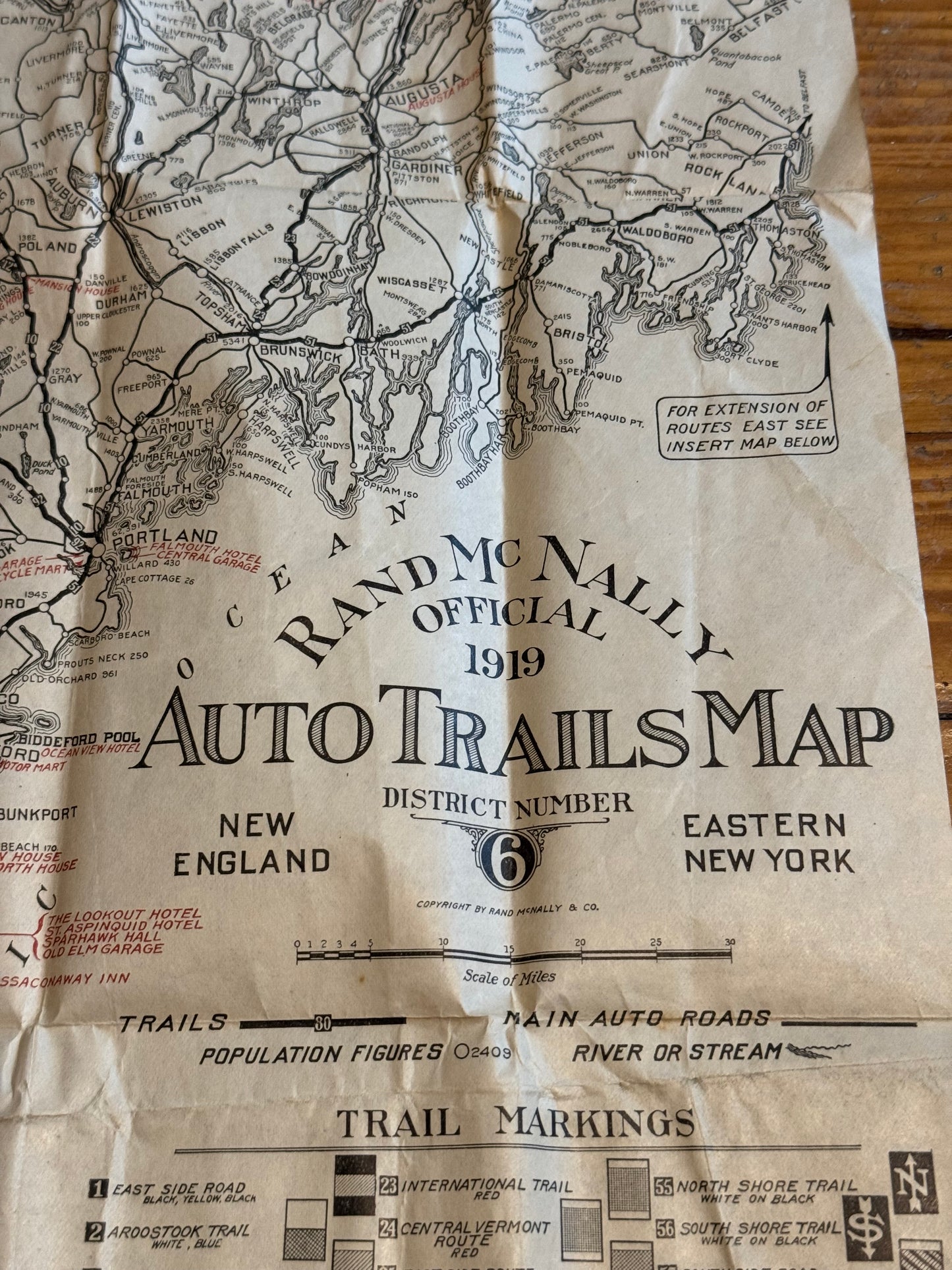 Vintage Road Map Guide To Blazed Trail