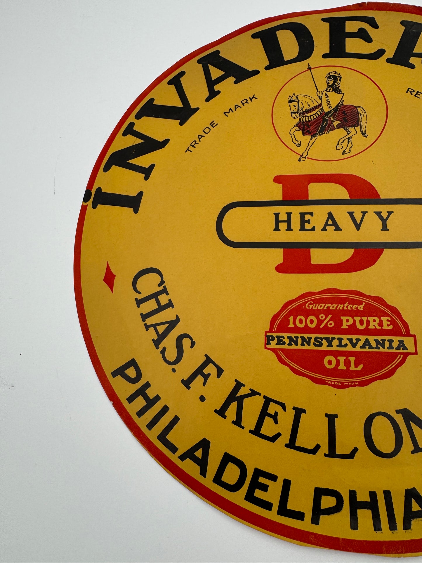 Vintage Invader Oil Co Ad Round 10”