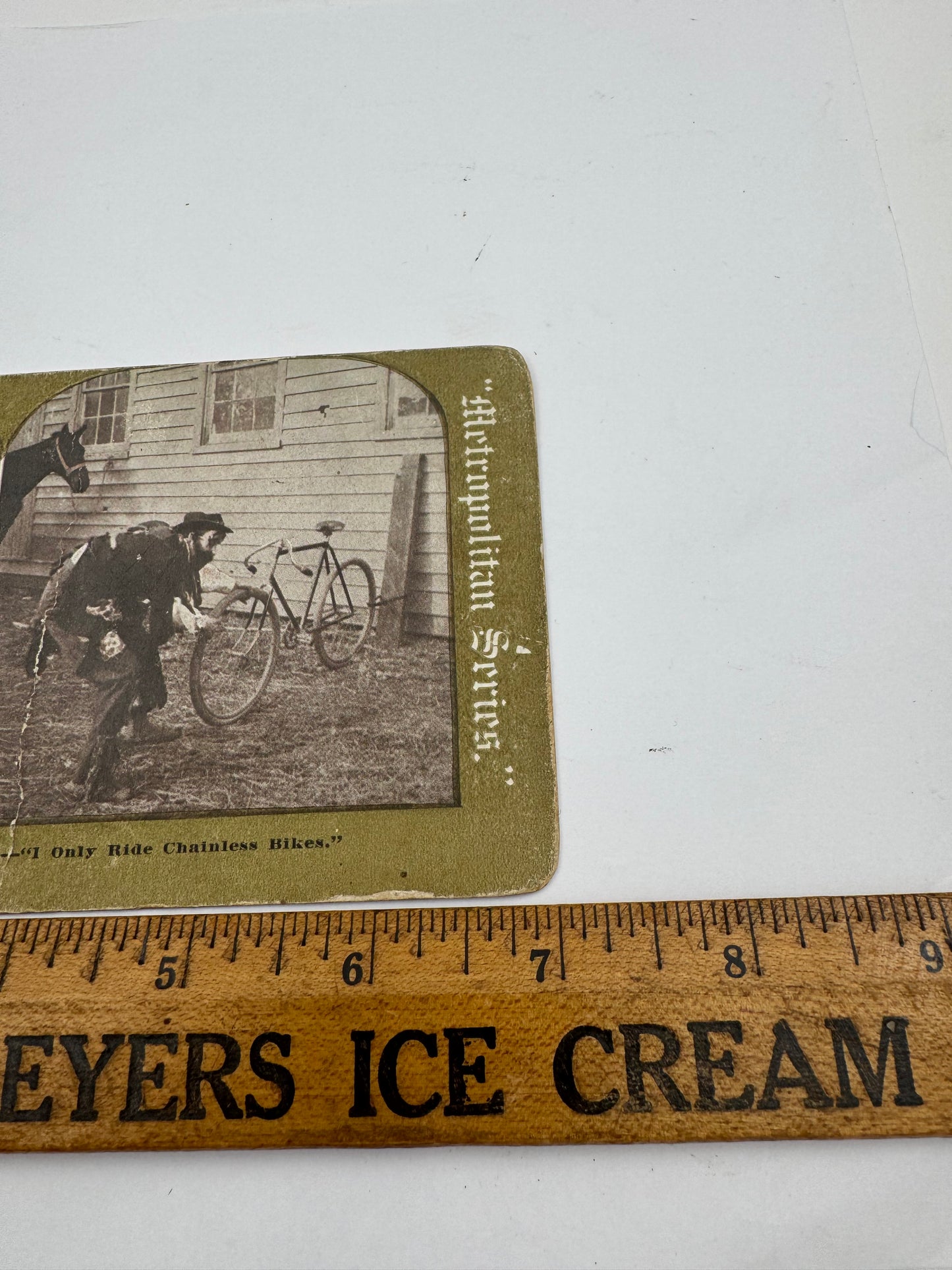 Vintage Advertising Photo Only Ride Chainless Bikes Stereoview