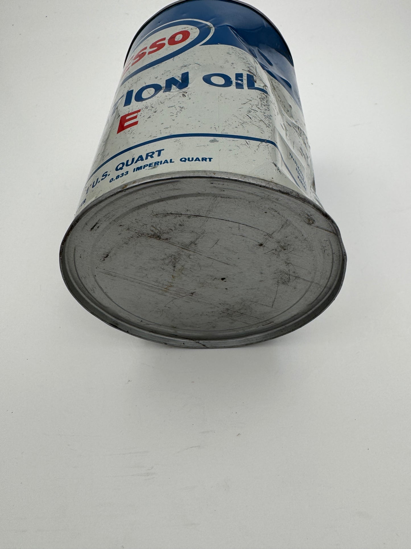 Vintage Esso Aviation Oil Can E Dented