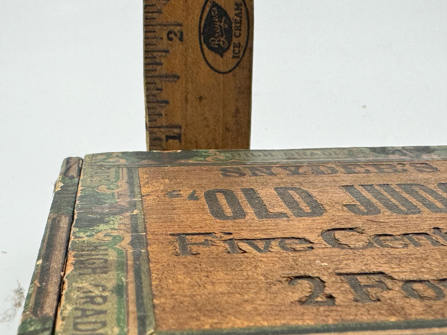 Vintage Cigar Box The Judge Wood 1900s Broken Lid