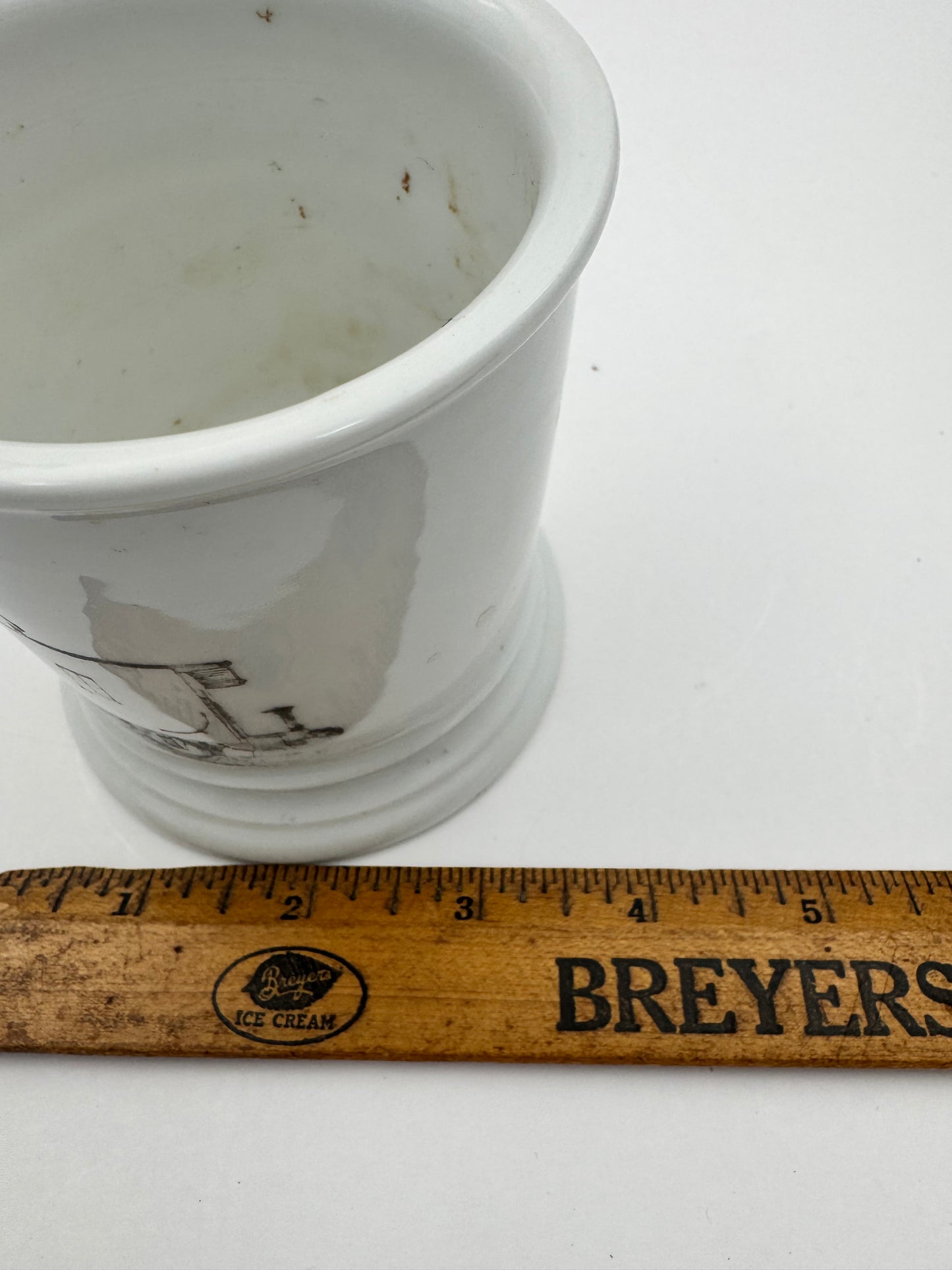 Vintage Shaving Mug Train Caboose Faded