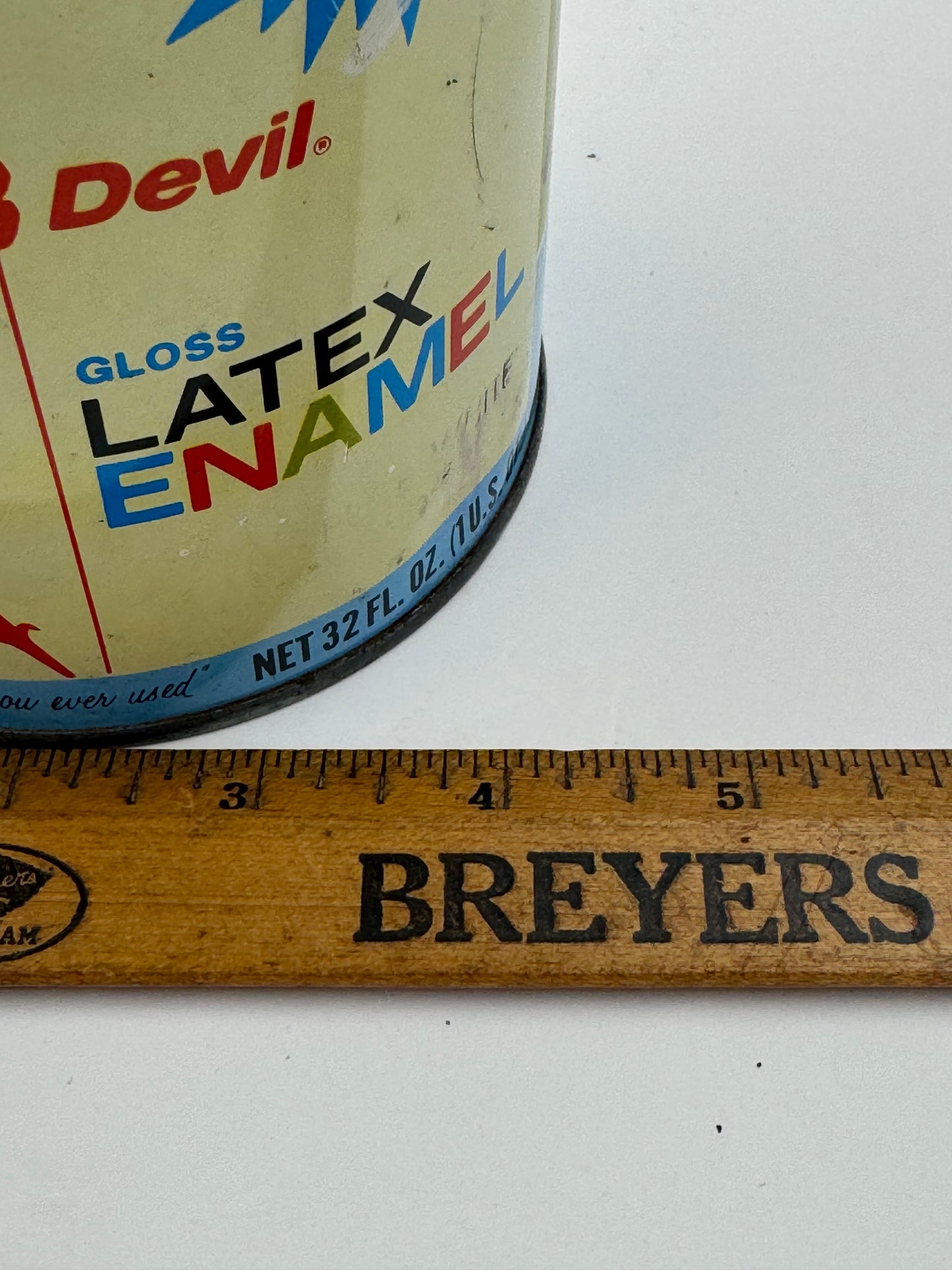 Vintage Red Devil Gloss Latex Enamel Can Full