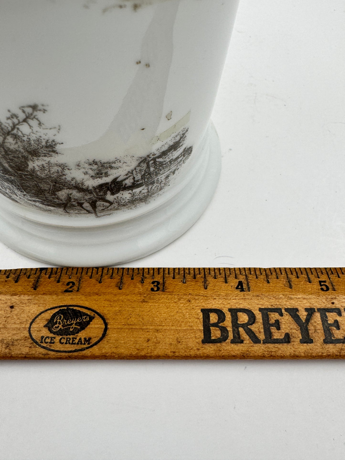 Vintage Shaving Mug Horse Drawn Rail Road Engine.