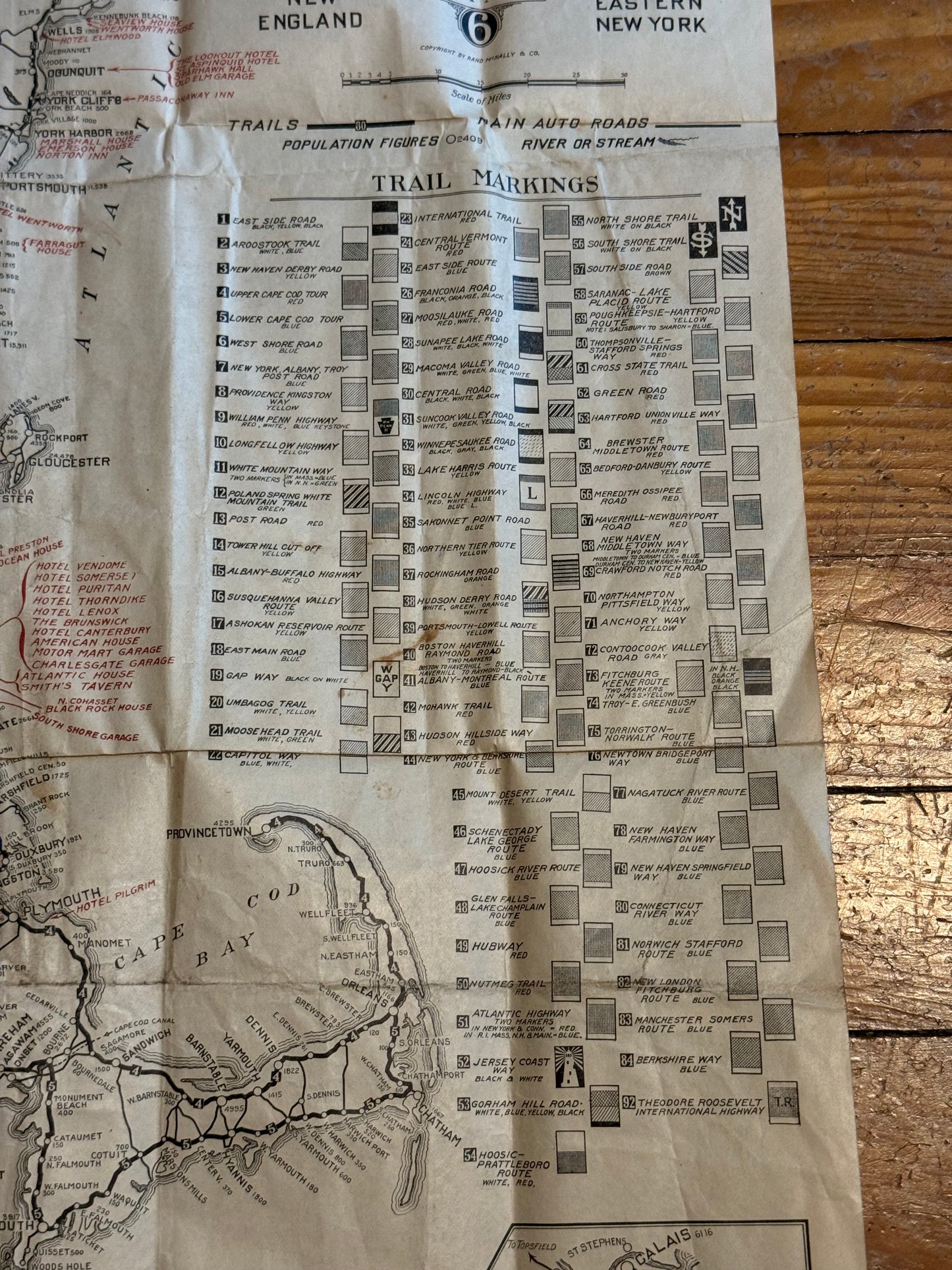 Vintage Road Map Guide To Blazed Trail