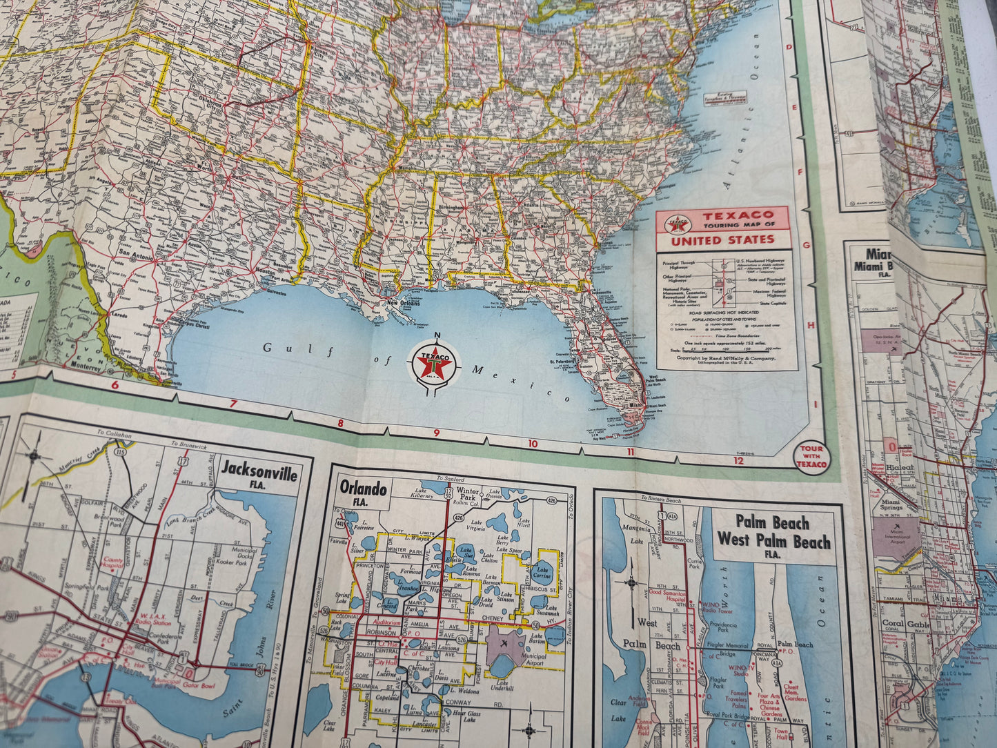 Vintage Texaco Roadmap Florida 1940s