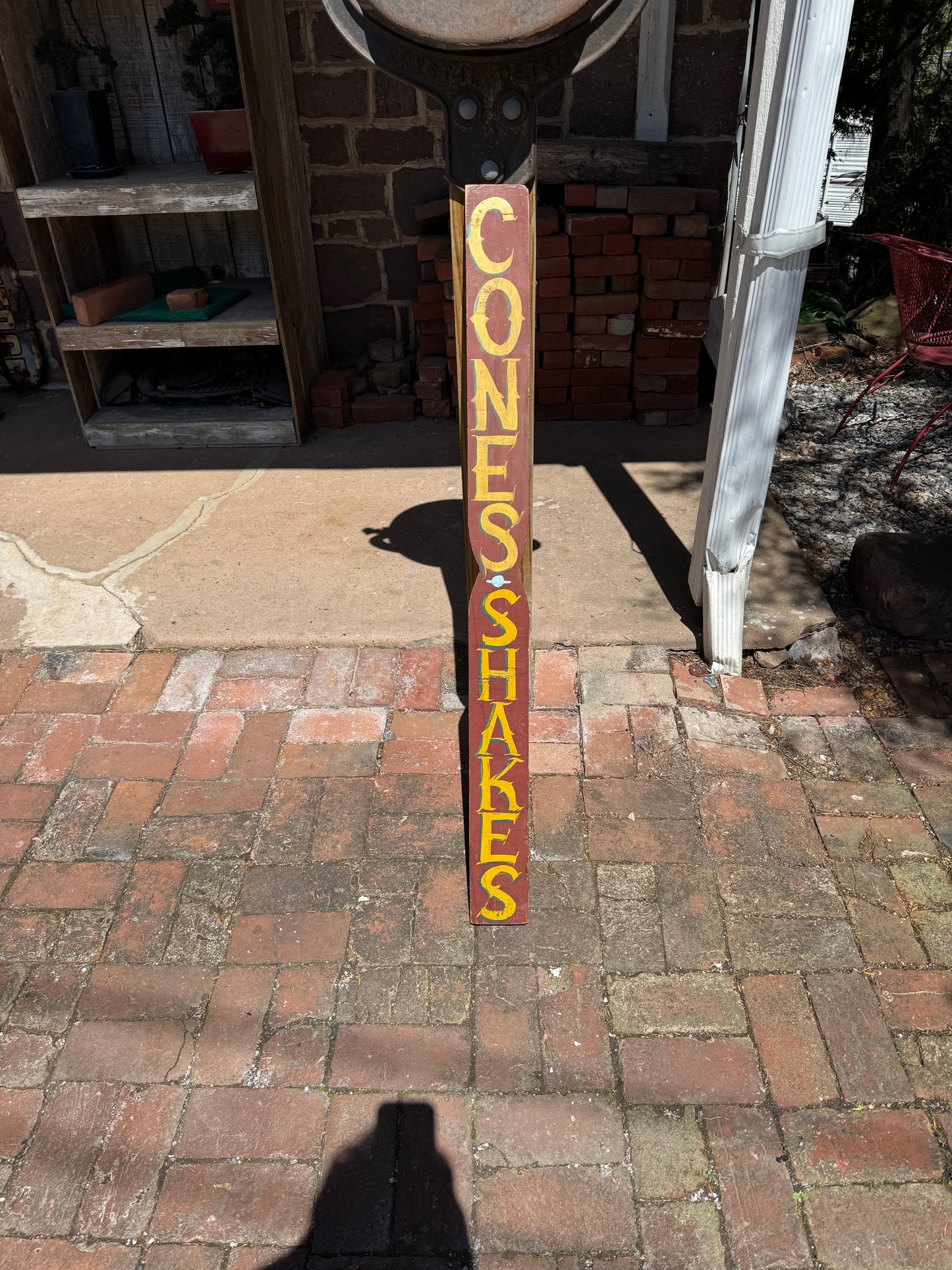 Vintage Soda Sign Wood Hand Painted 1950s