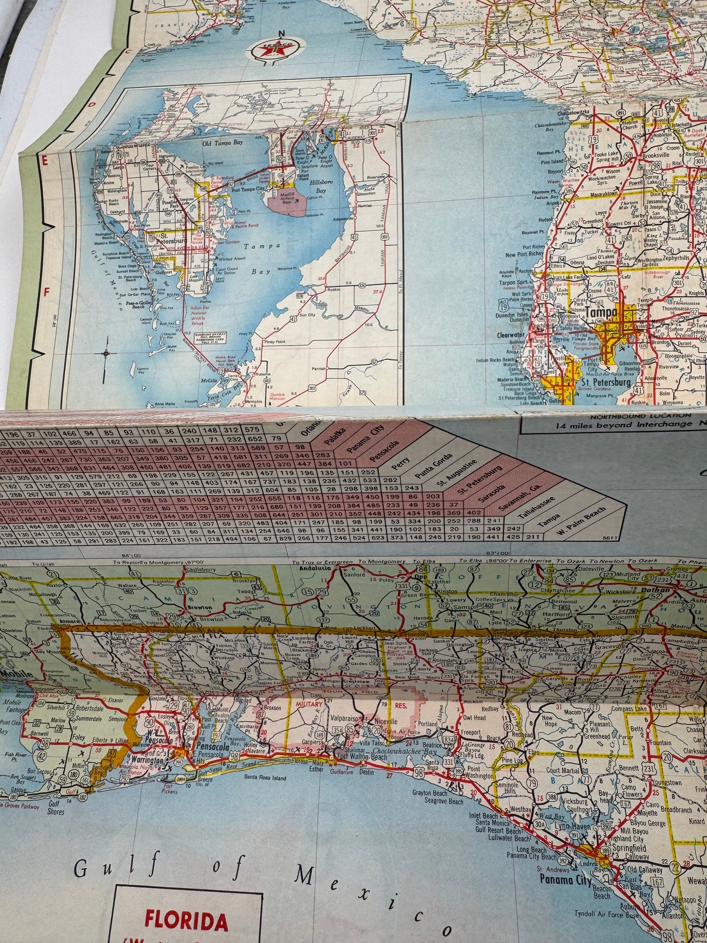 Vintage Texaco Roadmap Florida 1940s