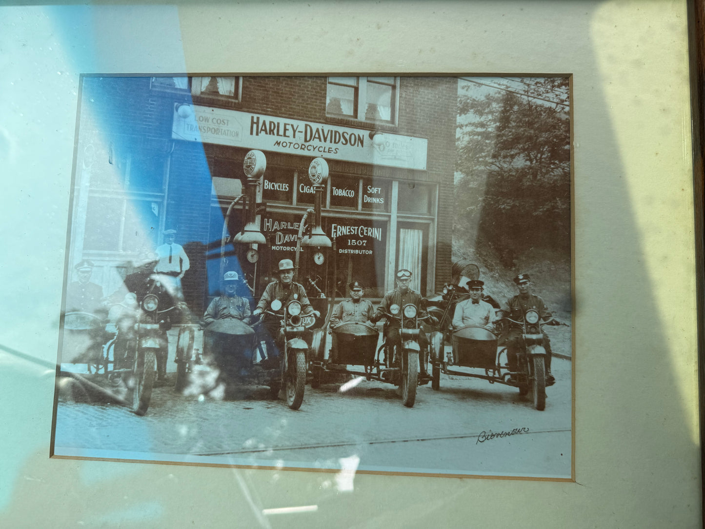 Vintage Harley Davidson Photo Framed Authentic
