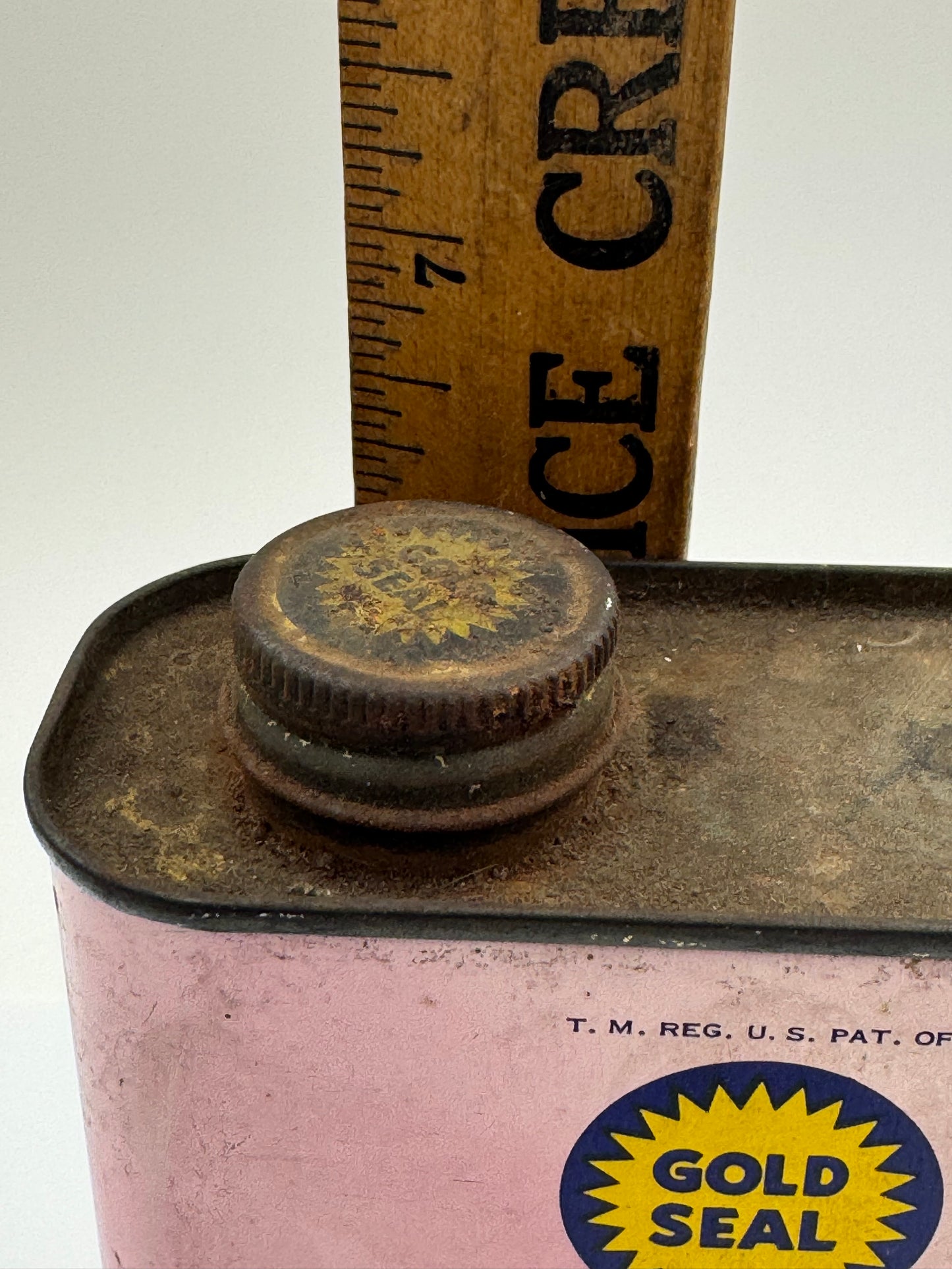 Vintage Car Wax Can Gold Seal Full