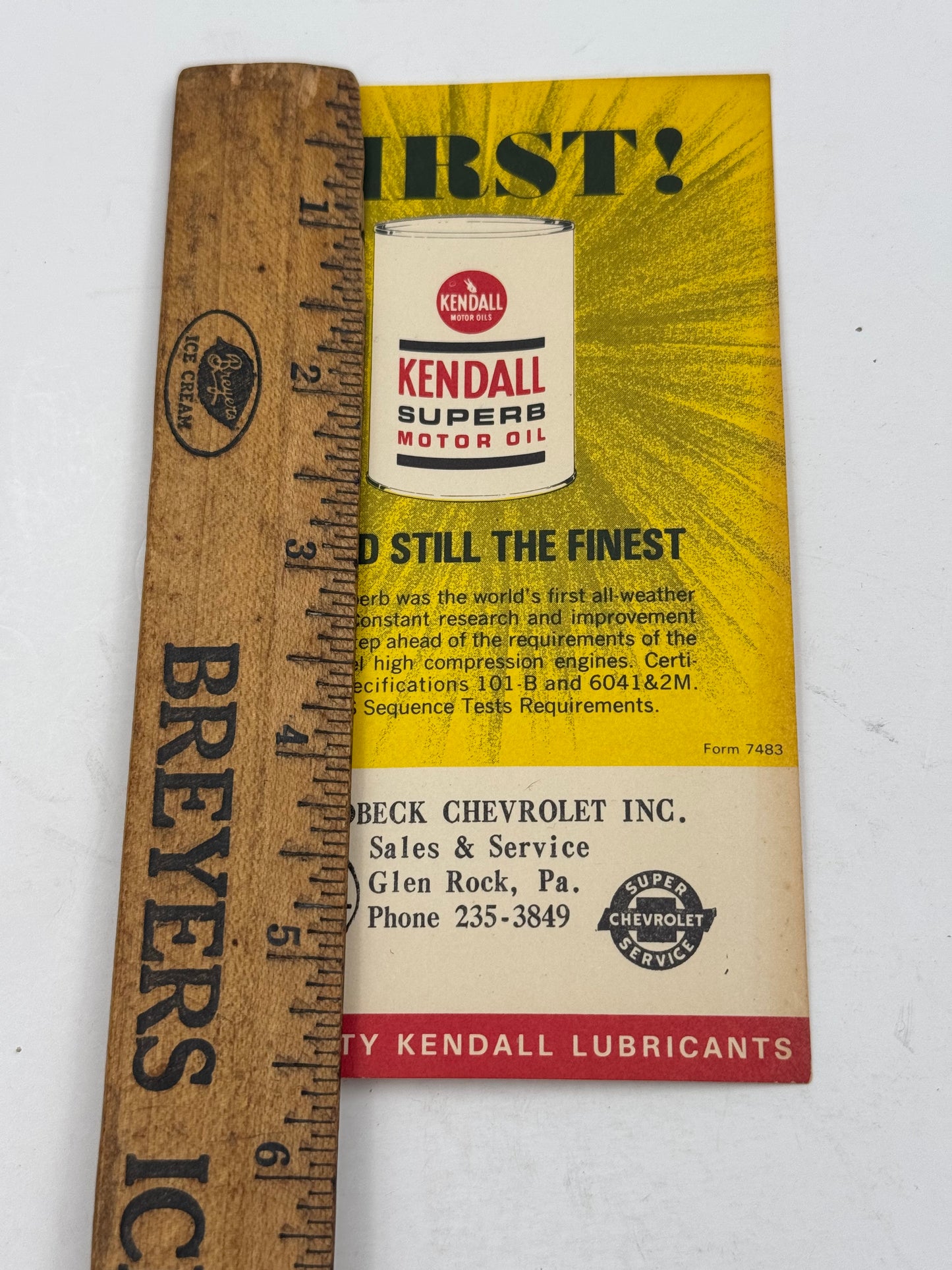 Vintage Kendall Oil Ink Blotter Ad NOS