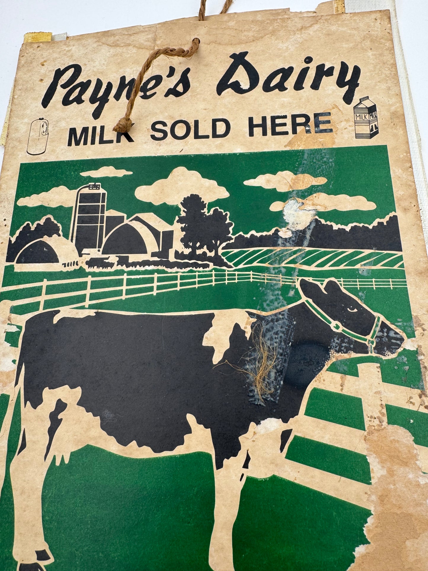 Vintage Dairy Ad Milk 5 Cents Payne Dairies
