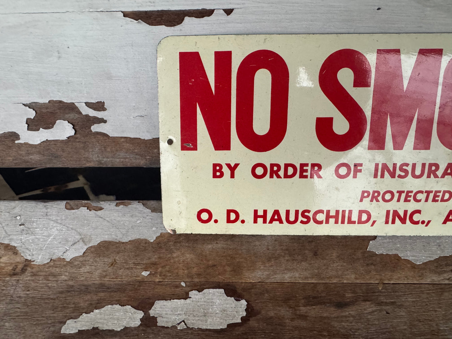 Vintage No Smoking Sign Tin Attorney Insurance